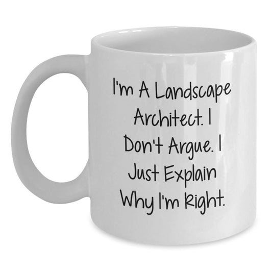Funny Gifts from Men, Gifts for Landscape Architects - White Coffee Mug, I'm Right Mug, Landscape Architect Birthday Unique Gift - Main