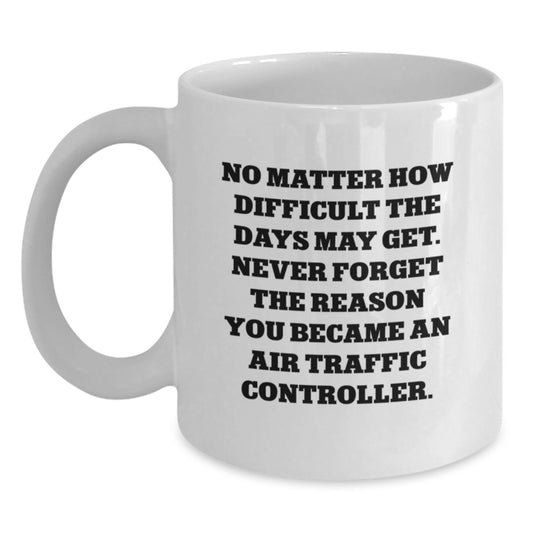 Air Traffic Controller Gifts for Him or Her, Funny Quote White Coffee Mug, 11oz or 15oz, Birthday Unique Gifts from Friends, Coworkers, or Family - Main