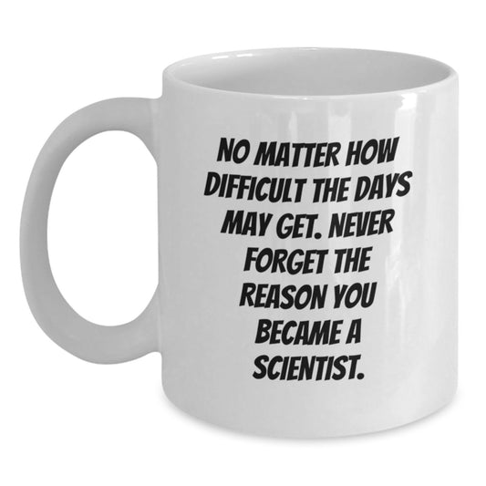 Funny Scientist White Coffee Mug Gifts from Friends for Birthday - 'No Matter...' - Main
