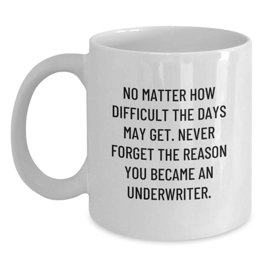 Funny Underwriter Gifts, Inspirational Quote Coffee Mug, White, Gifts from Men, Gifts for Underwriter, Underwriter Birthday Unique Gifts - Main