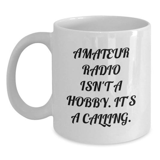 Funny Amateur Radio Enthusiasts Gifts from Friends and Family - White Coffee Mug - Main