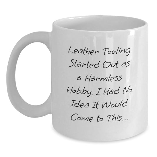 Leather Tooling Enthusiasts' Gifts from Friends and Family - White Coffee Mug for Birthday - Main