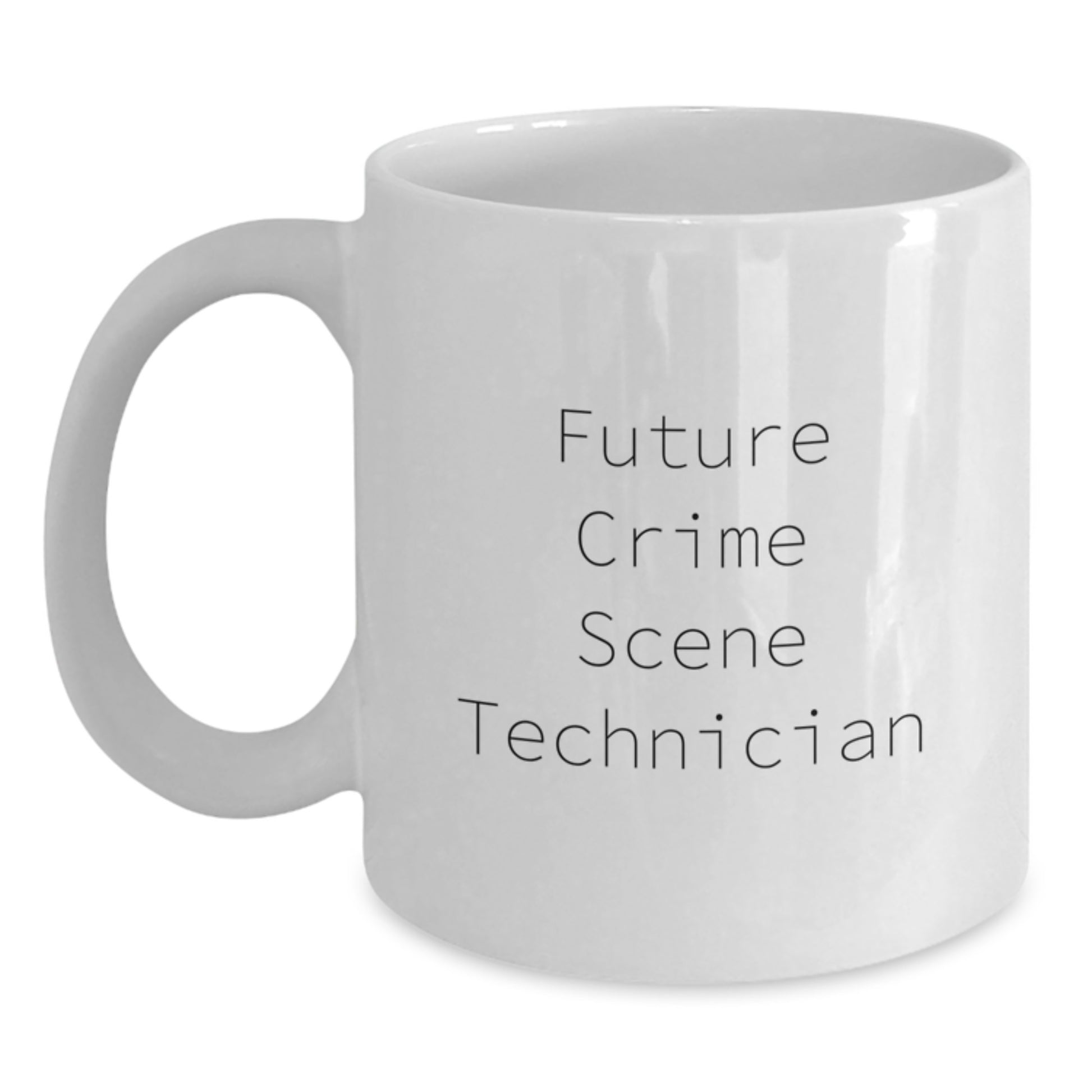 Funny Future Crime Scene Technician Gifts, White Coffee Mug for Birthday, 'May the Evidence Be Ever in Your Favour', Gifts for Crime Scene Technician, Men, or Women from Friends, Family, or Coworkers - Main