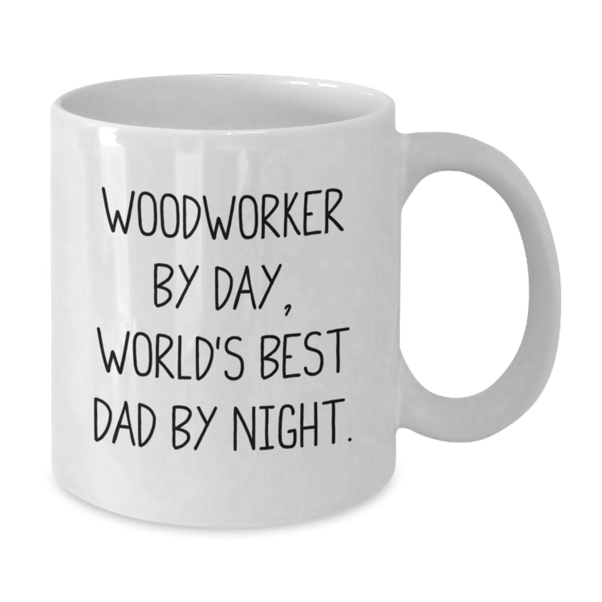 Woodworker Gifts By Day, Funny Mugs for Men, White Coffee Mug, Graduation Unique Gifts from Dad, Perfect for Woodworker By Night - Additional