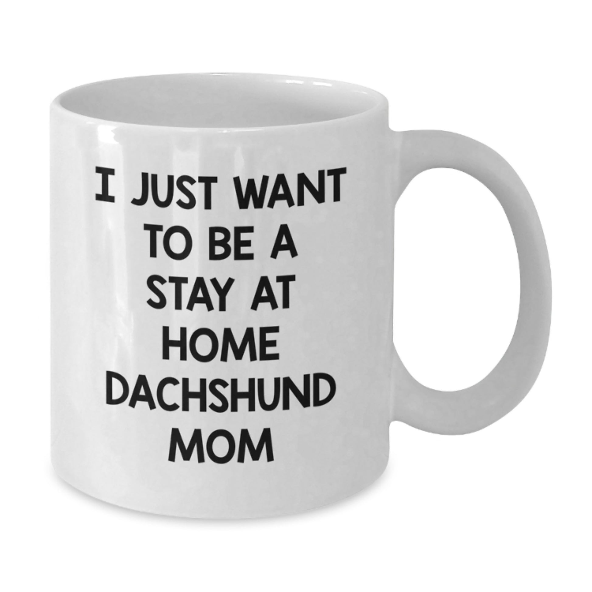 Funny Dachshund Dog Mom Gifts from Women to Friends for Graduation Unique White Coffee Mugs I Just Want To Be A Stay At Home Dachshund Mom - Additional