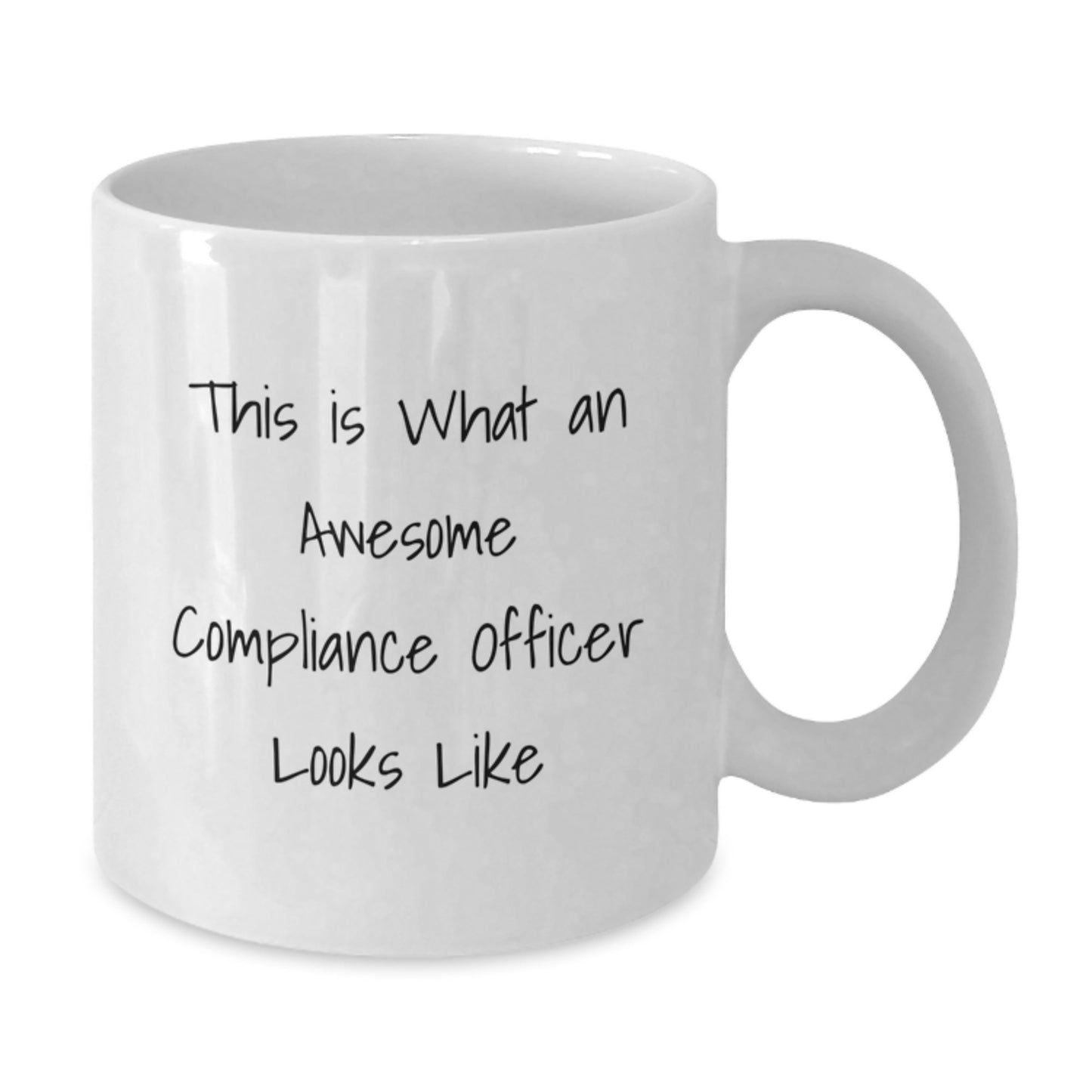 Funny Compliance Officer Gifts from Friends, Unique White Coffee Mugs for Men, Women, or Coworkers, This Is What An Awesome Compliance Officer Looks Like, Graduation Unique Gifts - Additional