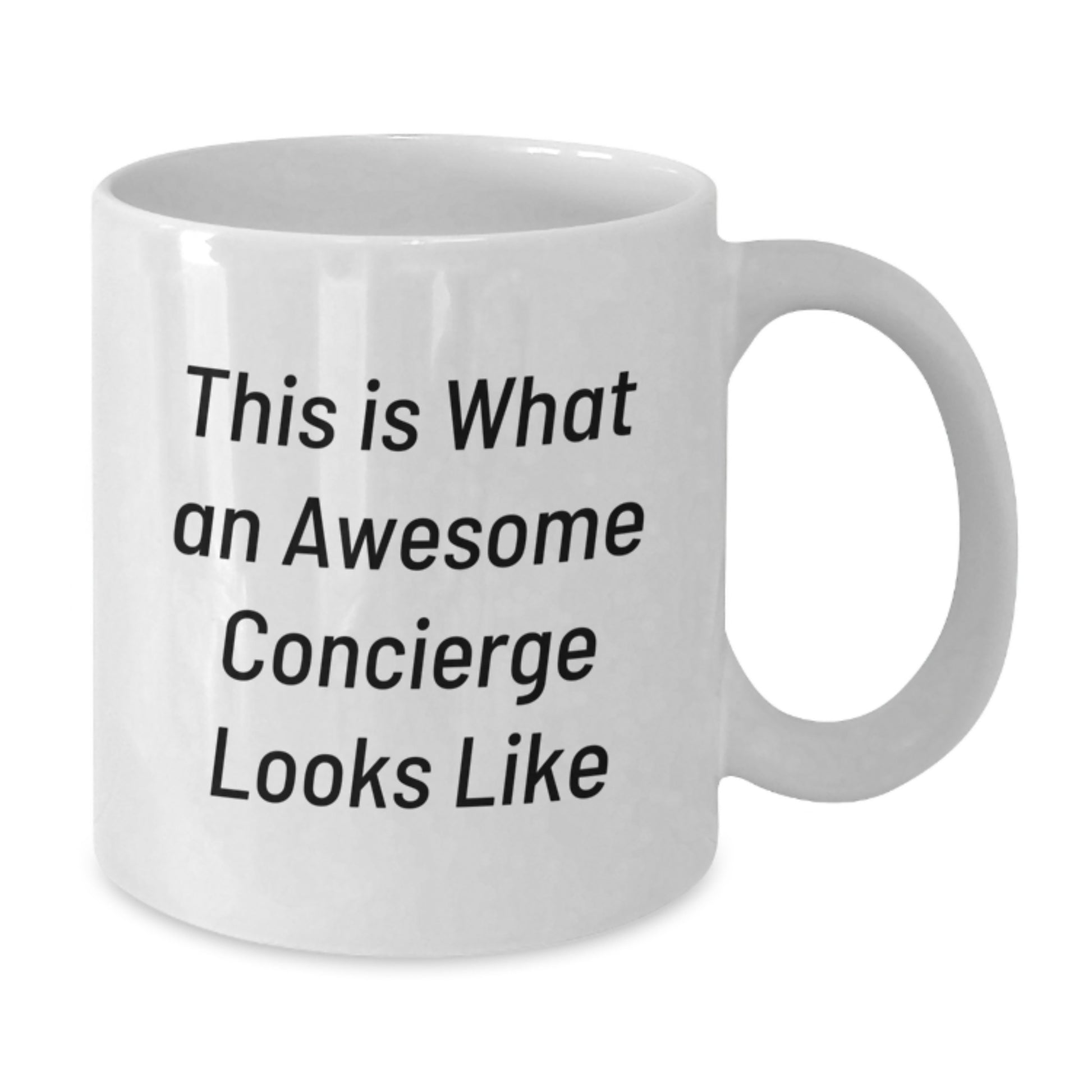 Funny Concierge Gifts for White Coffee Mug - 'This Is What An Awesome Concierge Looks Like' - Gifts from Family to Concierge, Graduation Unique Gifts - Additional