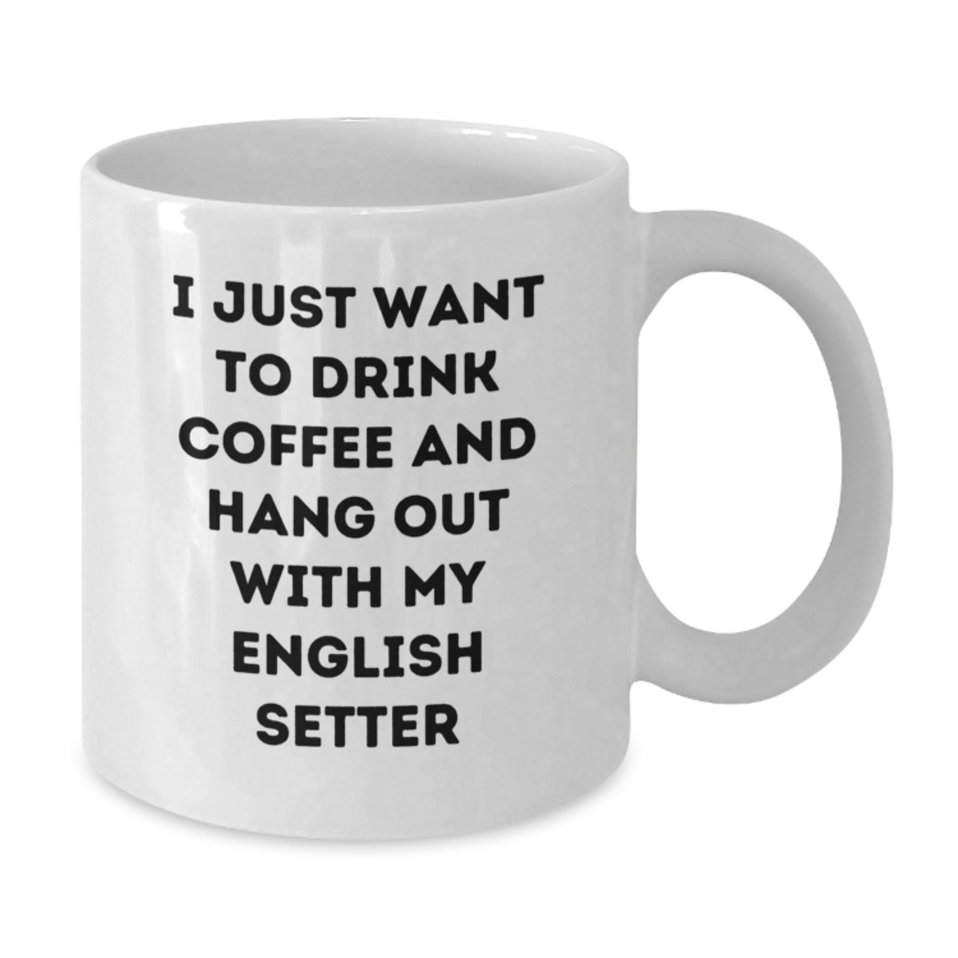 Funny English Setter Dog Gifts from Friends and Family for Birthday Unique Gifts - I Just Want To Drink Coffee And Hang Out With My English Setter White Coffee Mug - Additional