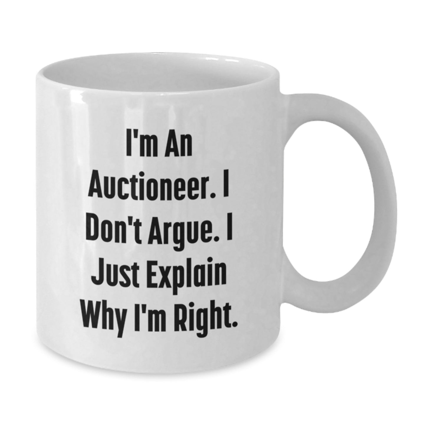 Auctioneer Humor Gifts from Men to Friends for Birthday Unique White Coffee Mug - Additional