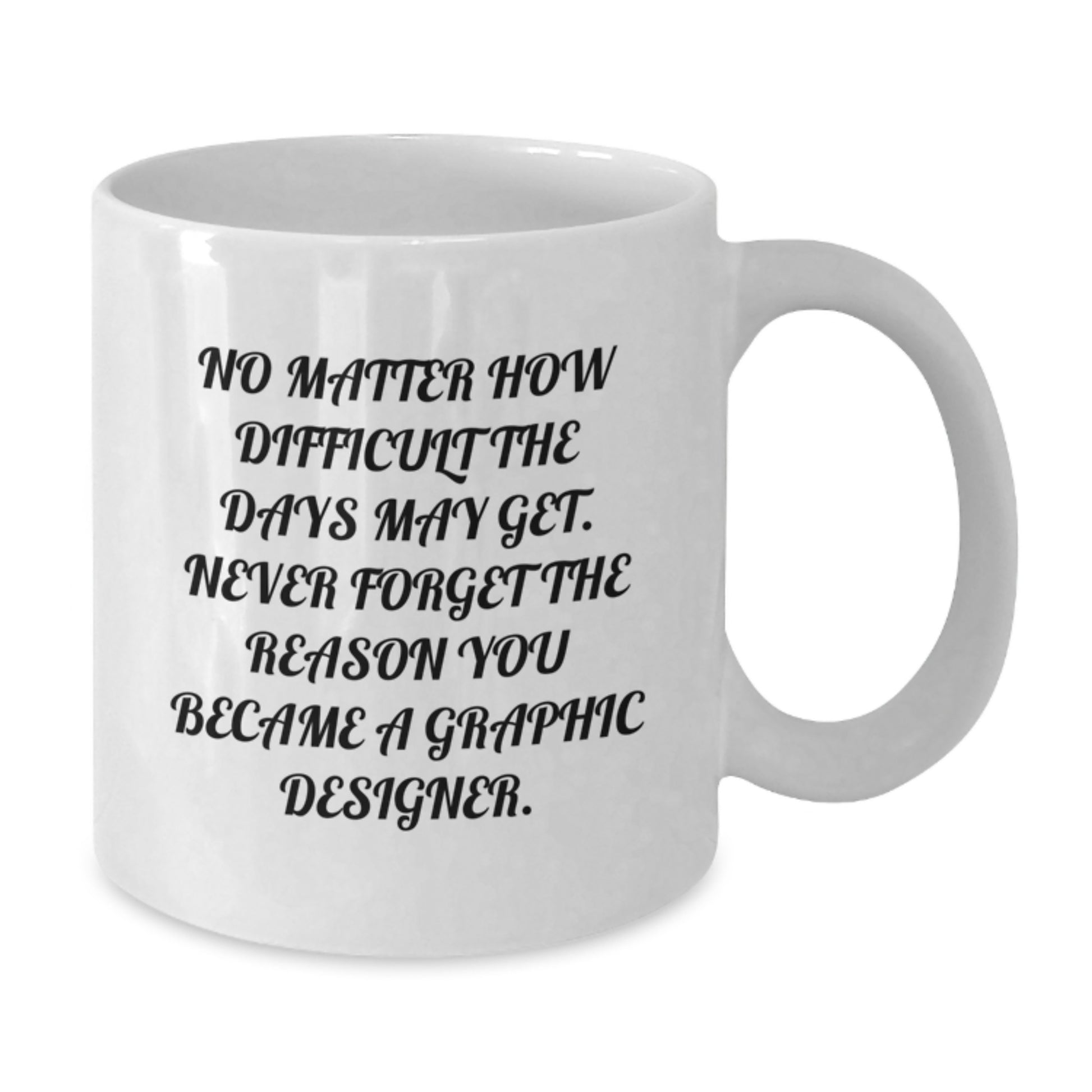 Inspirational Graphic Designer Gifts from Friends - 'Never Forget The Reason You Became A Graphic Designer.' White Coffee Mug for Birthday - Additional