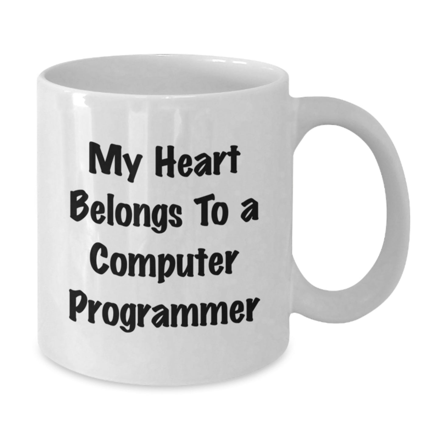 Funny Computer Programmer Gifts, 'My Heart Belongs To A Computer Programmer' Quote, White Coffee Mug for Birthday, Gifts from Friends, Gifts for Computer Programmer - Additional