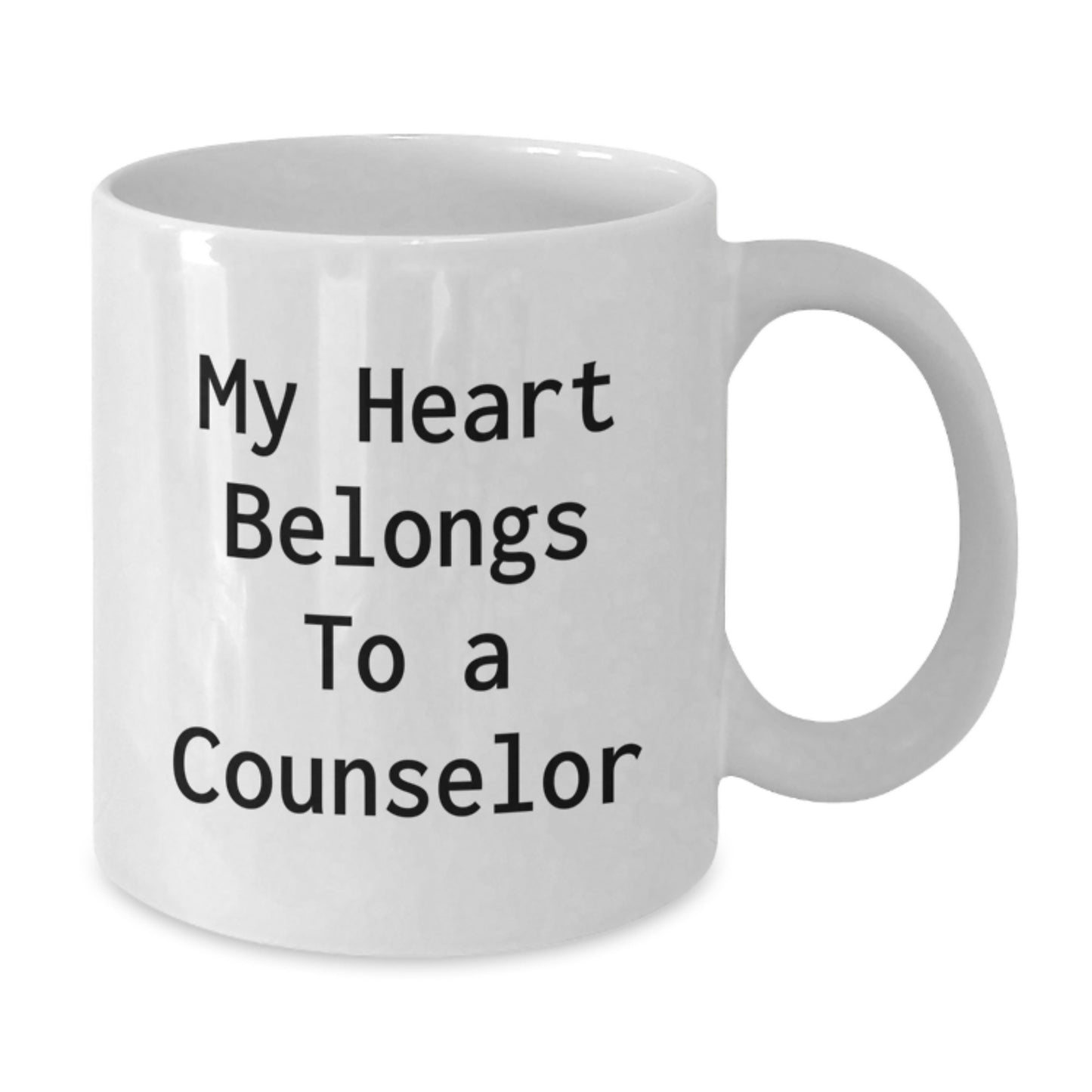 Funny Counselor Gifts from Friends for Counselor's Birthday, My Heart Belongs To A Counselor White Coffee Mug - Additional