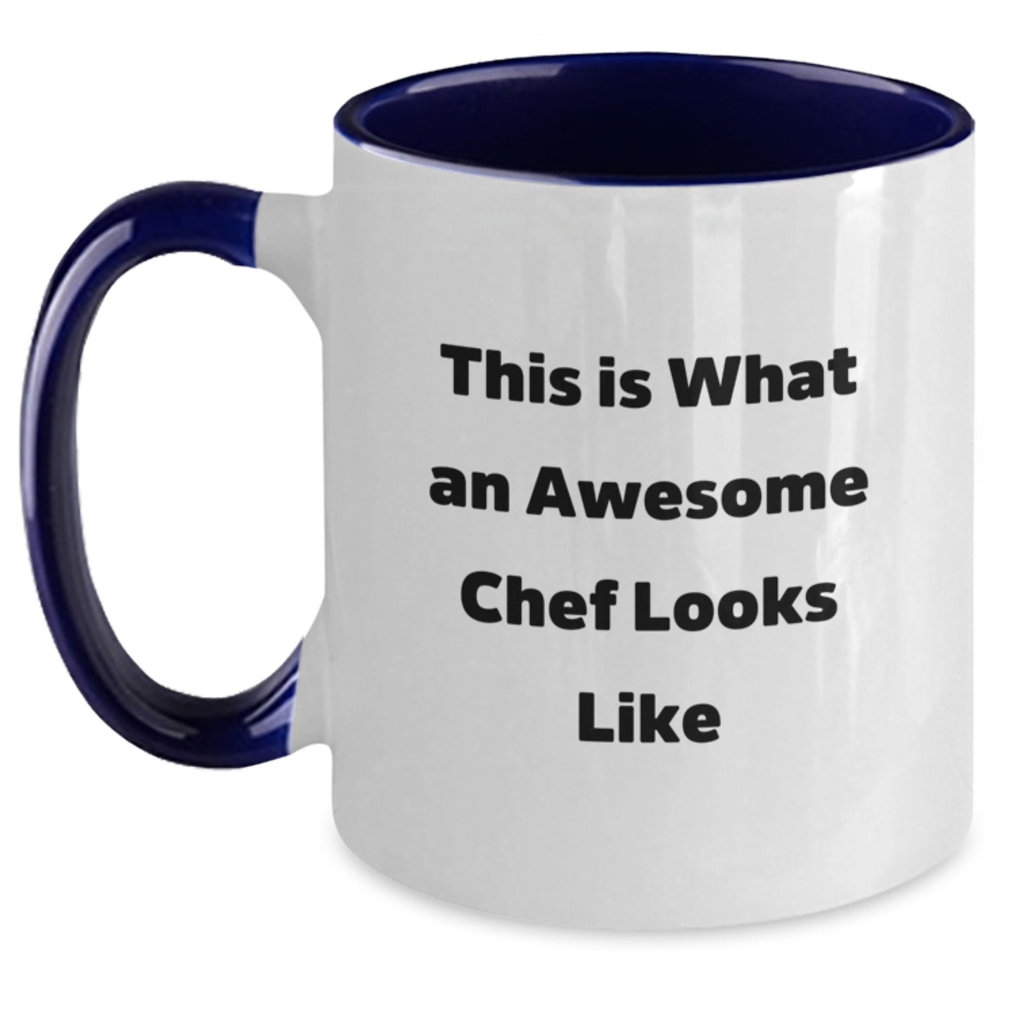 Funny Chef Gifts from Friends for Graduation Unique Two Tone Coffee Mug with 'This Is What An Awesome Chef Looks Like' Quote - Main