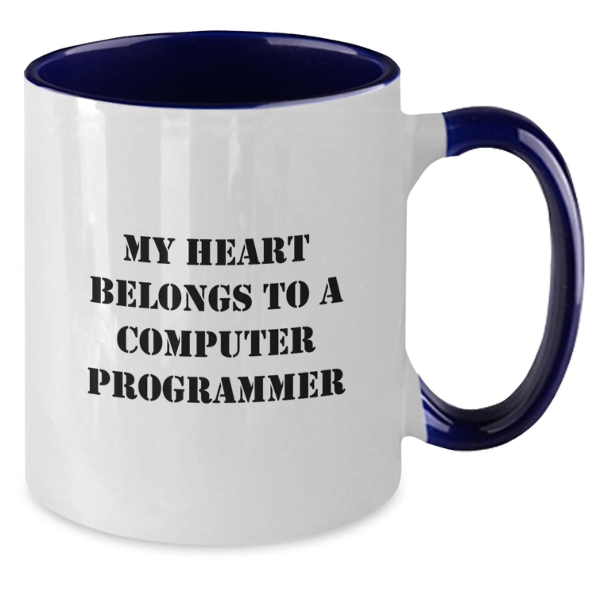 Funny Computer Programmer Gifts, My Heart Belongs To A Computer Programmer Two Tone Coffee Mug, Birthday Unique Gifts from Men to Friends, Coworkers, or Family - Additional