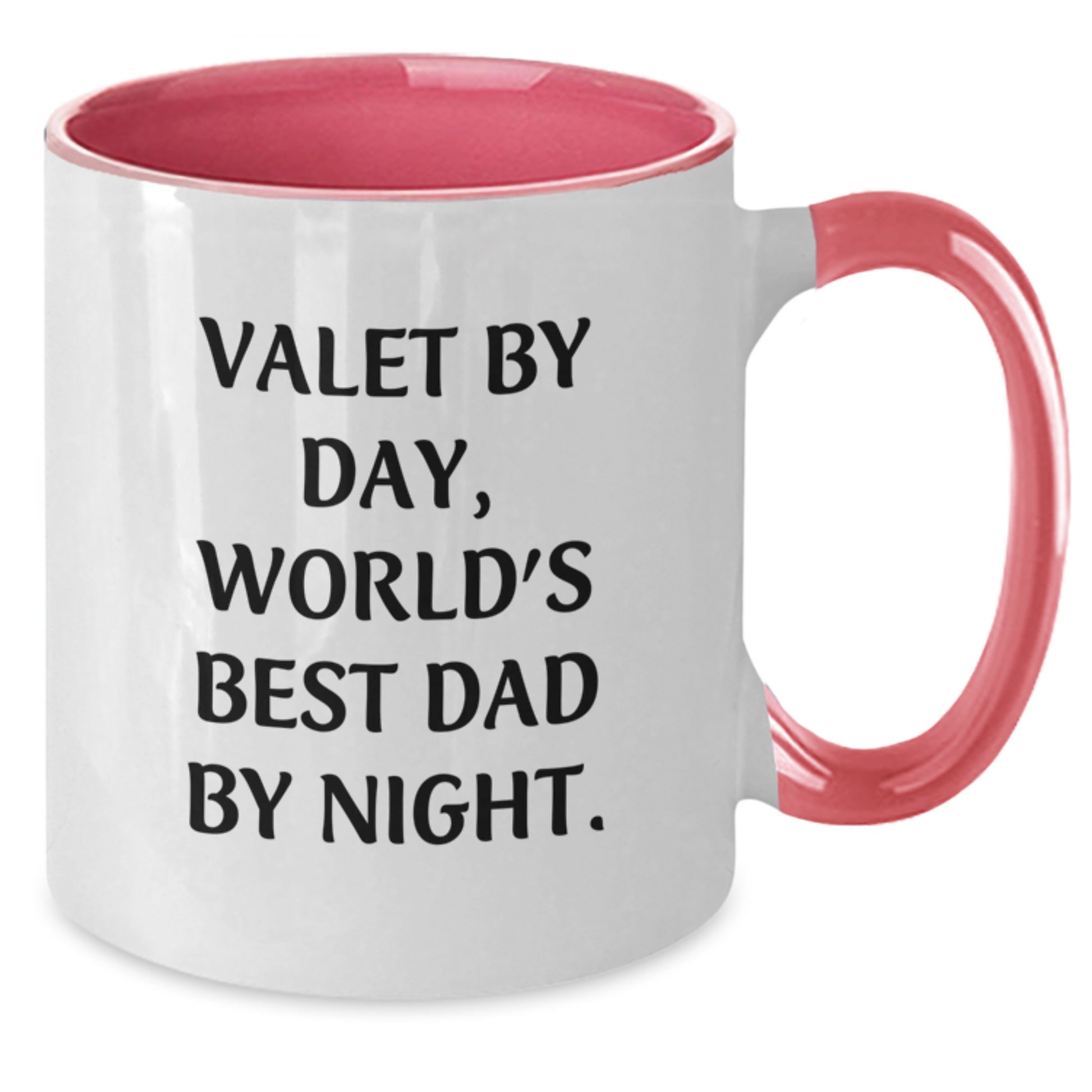 Valet By Day, World's Best Dad By Night Funny Two Tone Coffee Mug Gifts from Family, Friends or Coworkers for Valet Graduation Unique Gifts - Additional