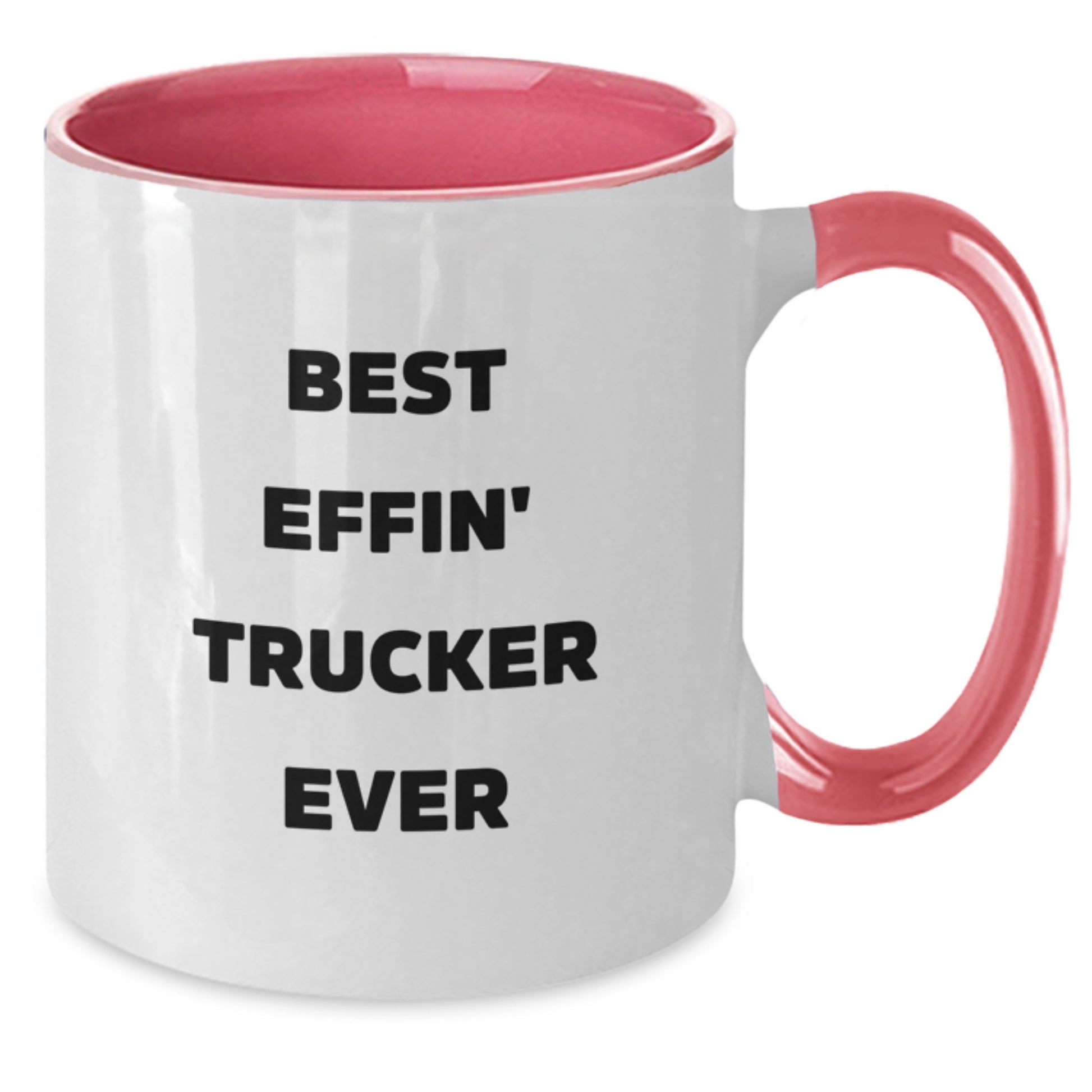 Funny Trucker Gifts from Men, Gifts for Trucker, Best Effin' Trucker Ever Two Tone Coffee Mug, Birthday Unique Presents - Additional