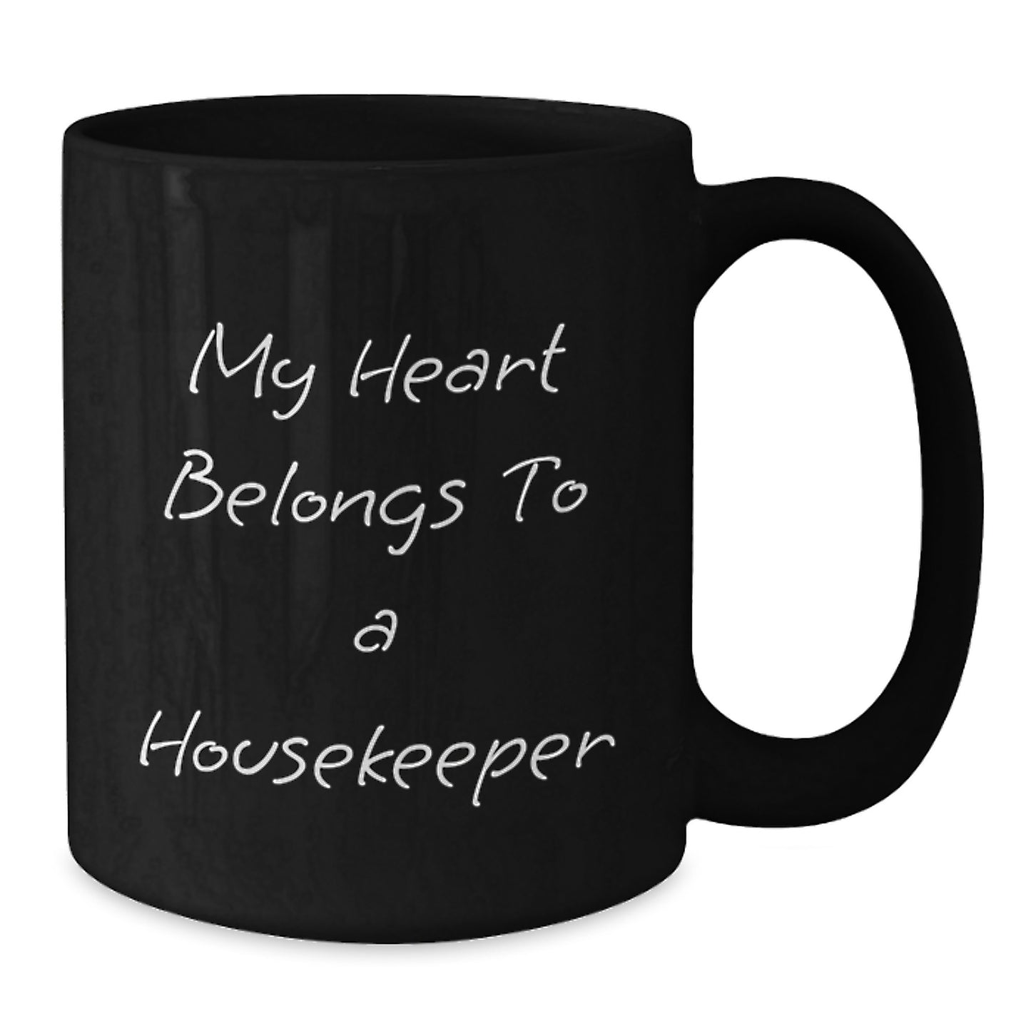 Funny Housekeeper Gifts from Men for Housekeeper Black Coffee Mug, 'My Heart Belongs To A Housekeeper', Birthday Unique Gifts for Her - Additional