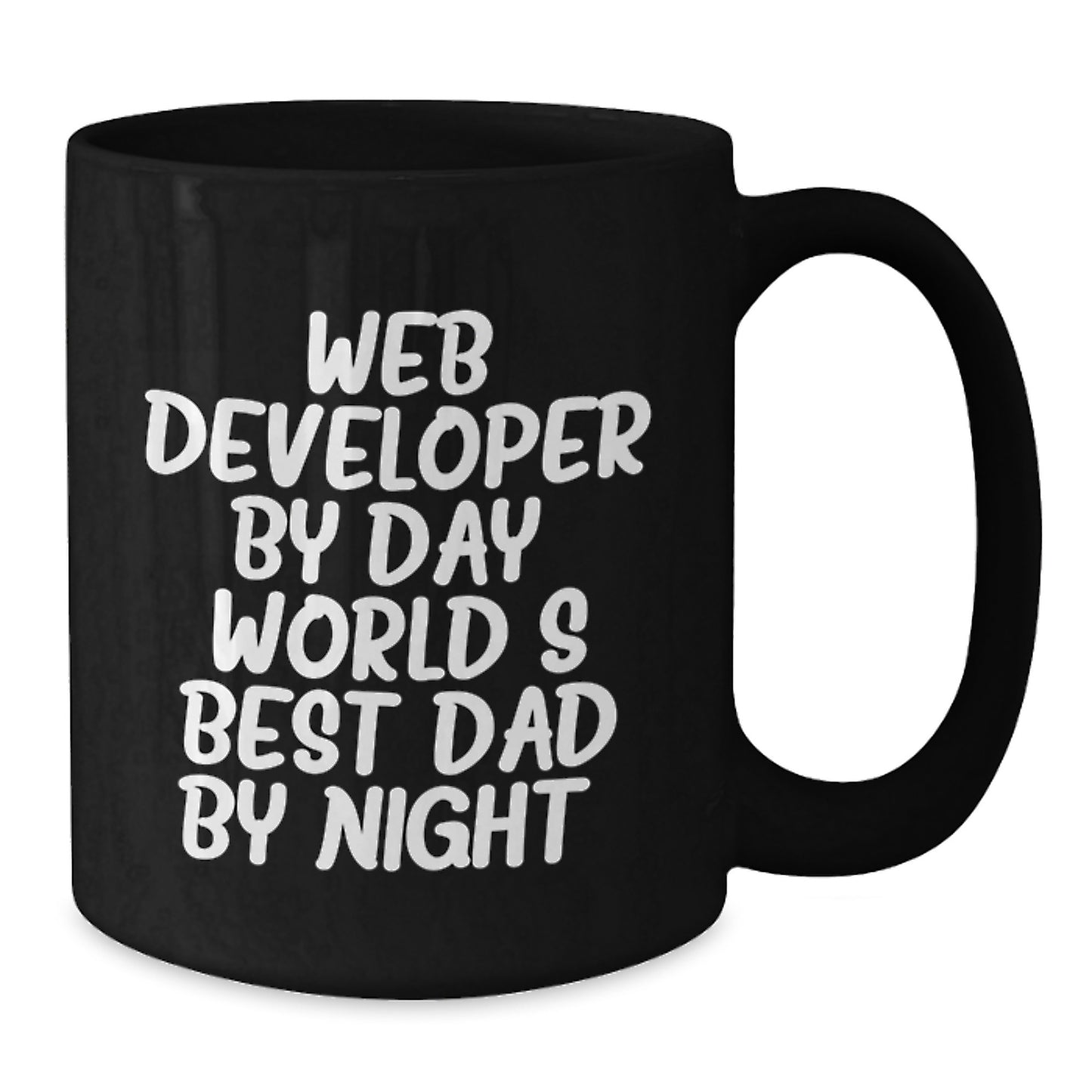 Web Developer Gifts, Funny Black Coffee Mug for Graduation, 'Web Developer by Day, World's Best Dad by Night' - Gifts from Dad to Web Developer Friends - Additional