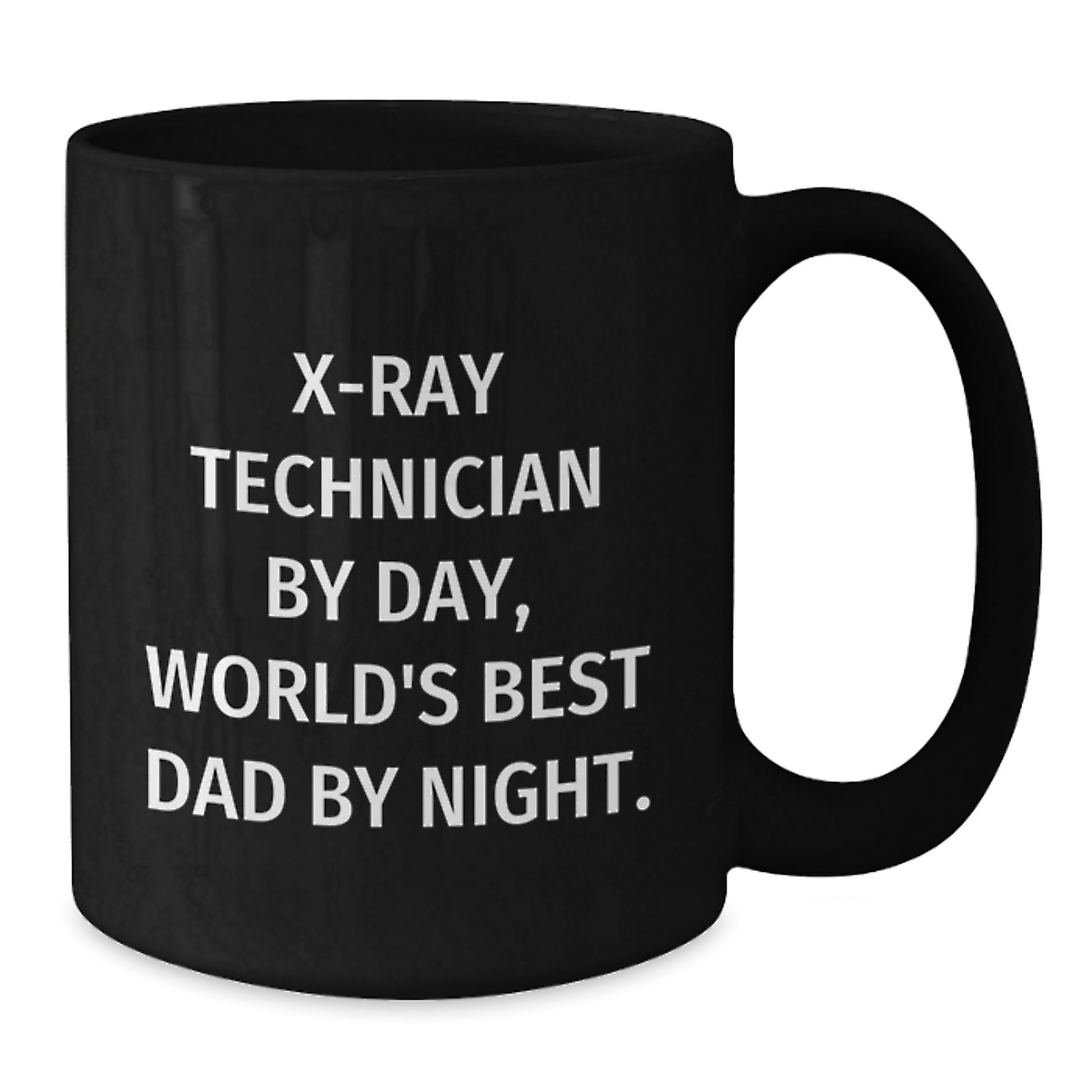X-Ray Technician Gifts for Him, Funny Black Coffee Mugs with Quote 'X-Rayer By Day, World's Best Dad By Night.' - Unique Graduation Gift from Family to X-Ray Tech - Additional