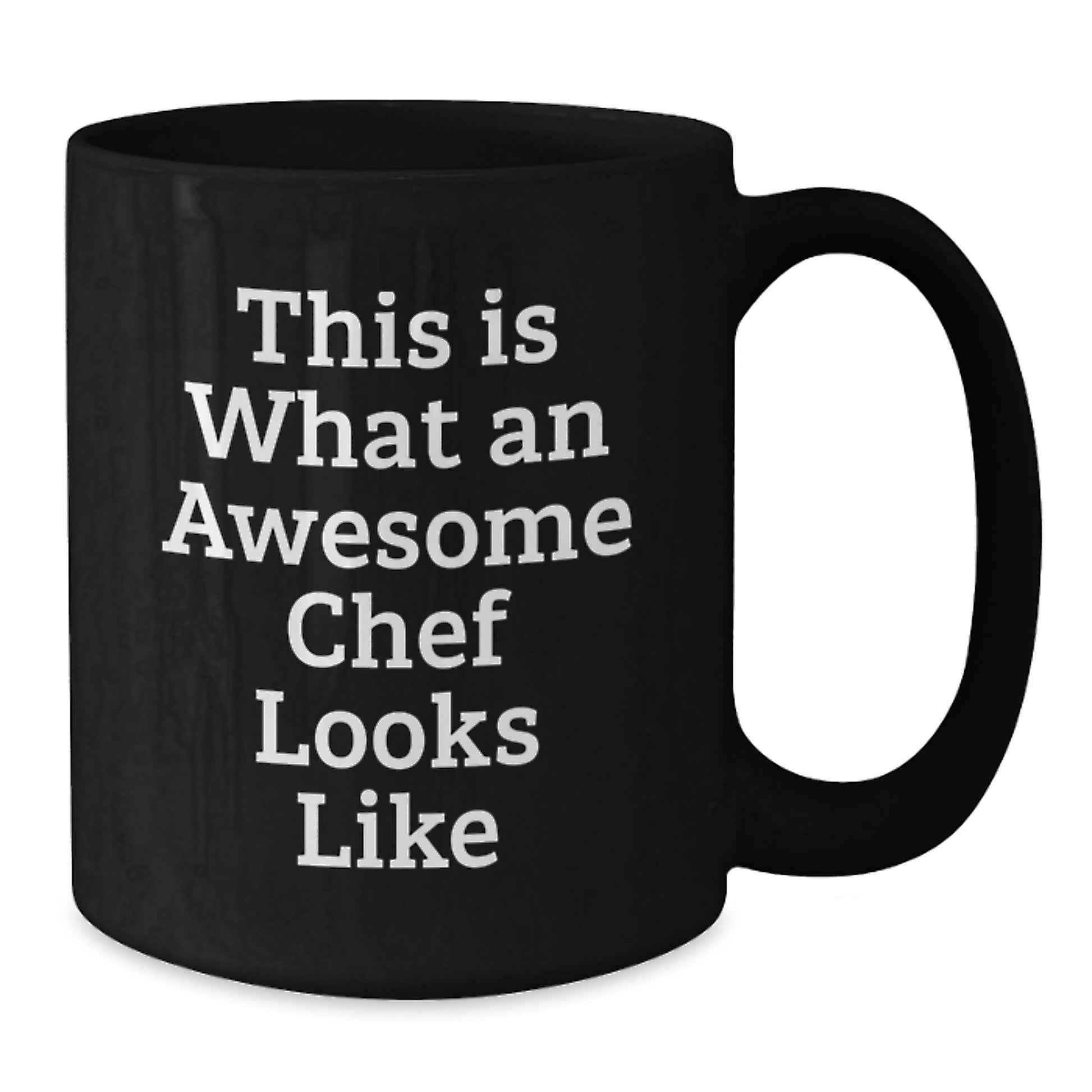 Funny Chef Gifts for Graduation, Black Coffee Mug with 'This Is What An Awesome Chef Looks Like' Quote, Microwave and Dishwasher Safe, Gifts from Friends for Chef - Additional