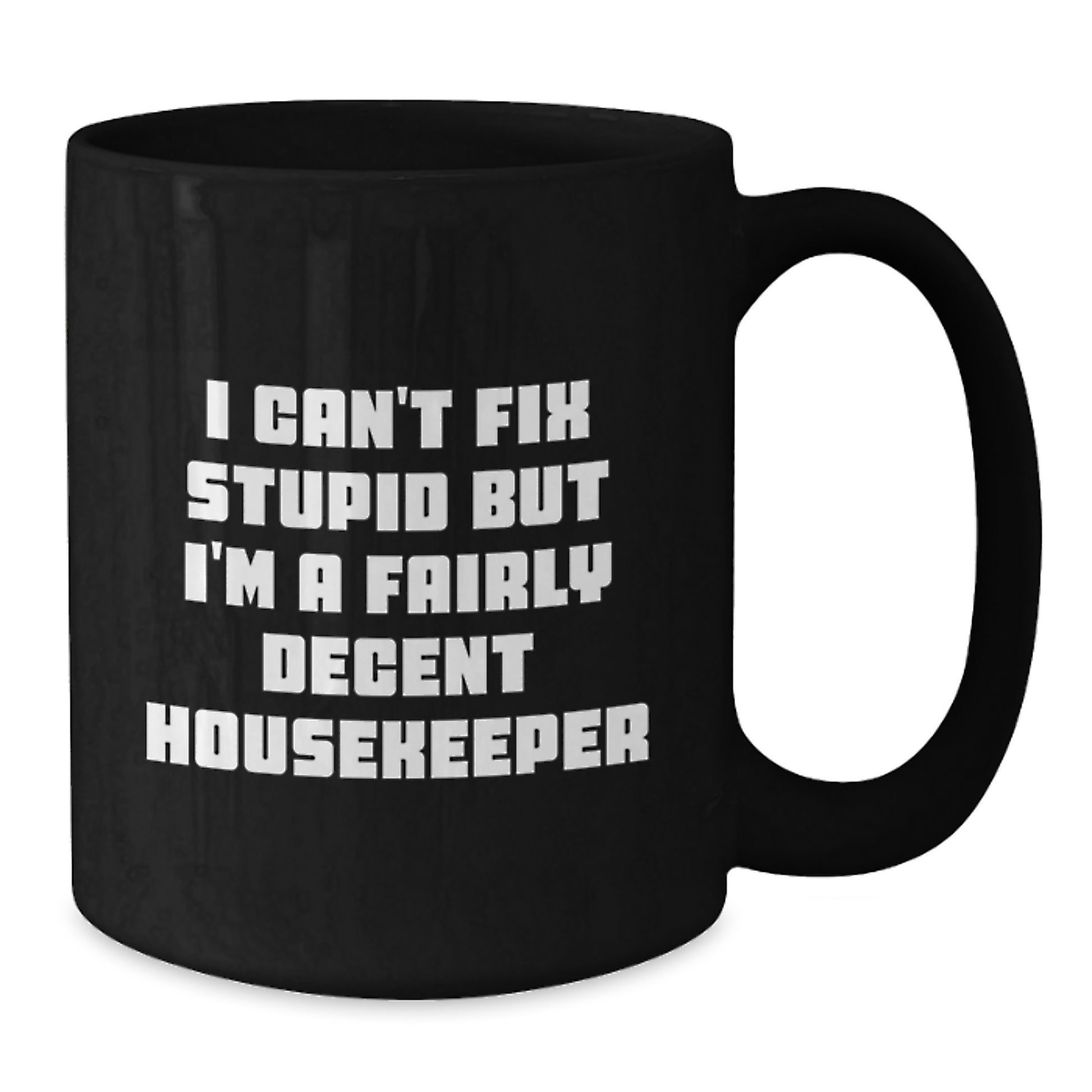 Funny Housekeeper Gifts for Her - I'm A Fairly Decent Housekeeper Black Coffee Mug, Birthday Unique Presents for Coworkers, Friends, Family - Additional