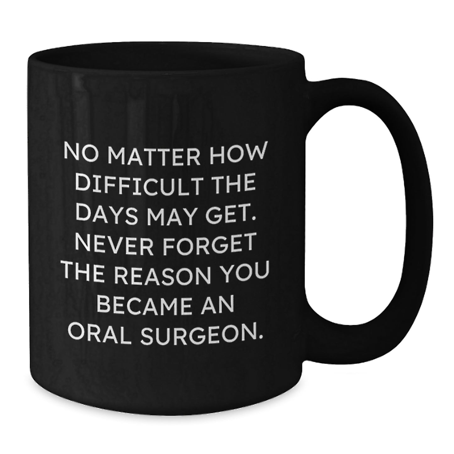 Inspirational Gifts from Friends for Oral Surgeon, Black Coffee Mug, Never Forget Reason You Became One, Perfect Graduation Unique Gifts for Him or Her - Additional