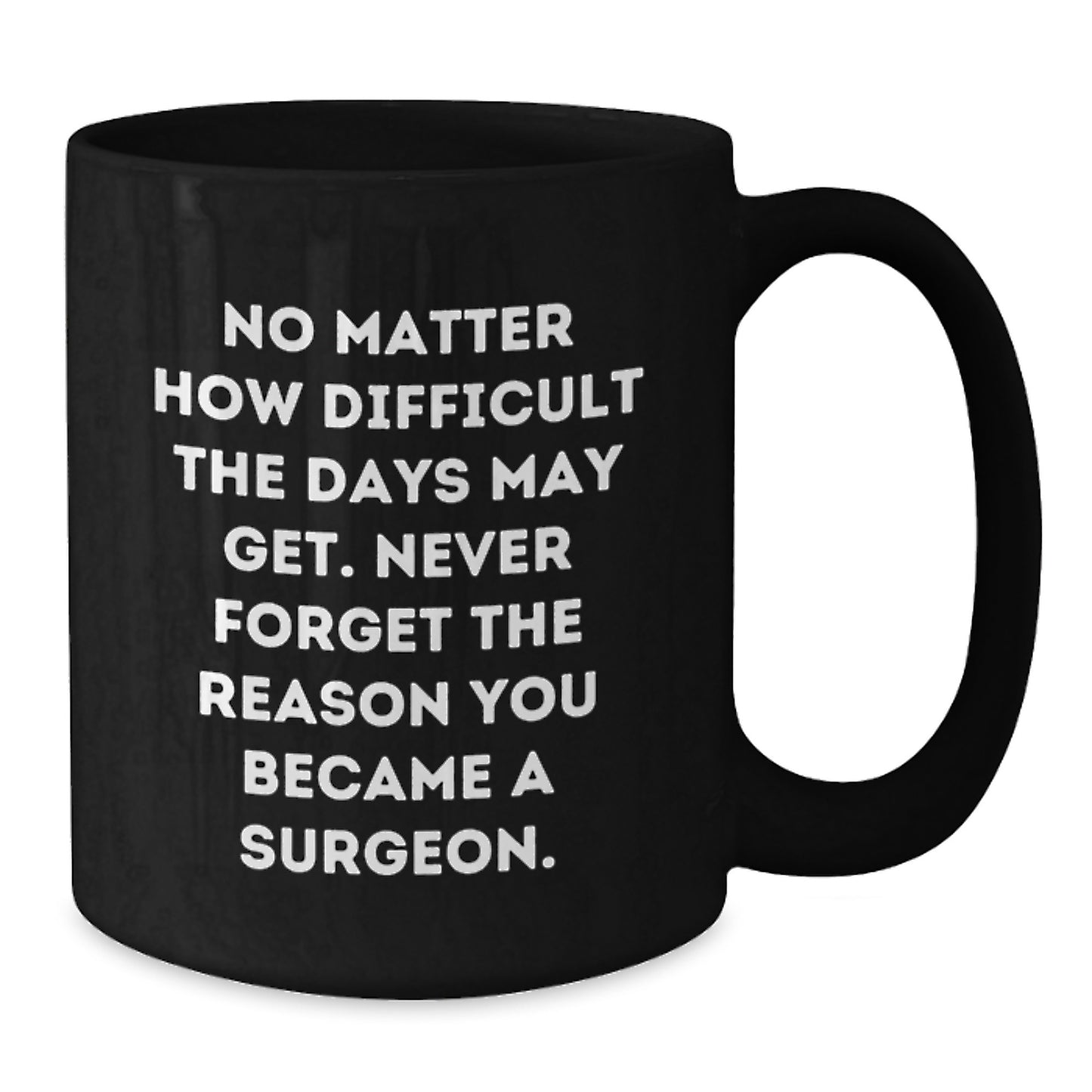 Inspiring Surgeon Gifts from Friends - Black Coffee Mug - Never Forget the Reason You Became a Surgeon, Birthday Unique Gifts for Surgeon, Men, or Women - Additional