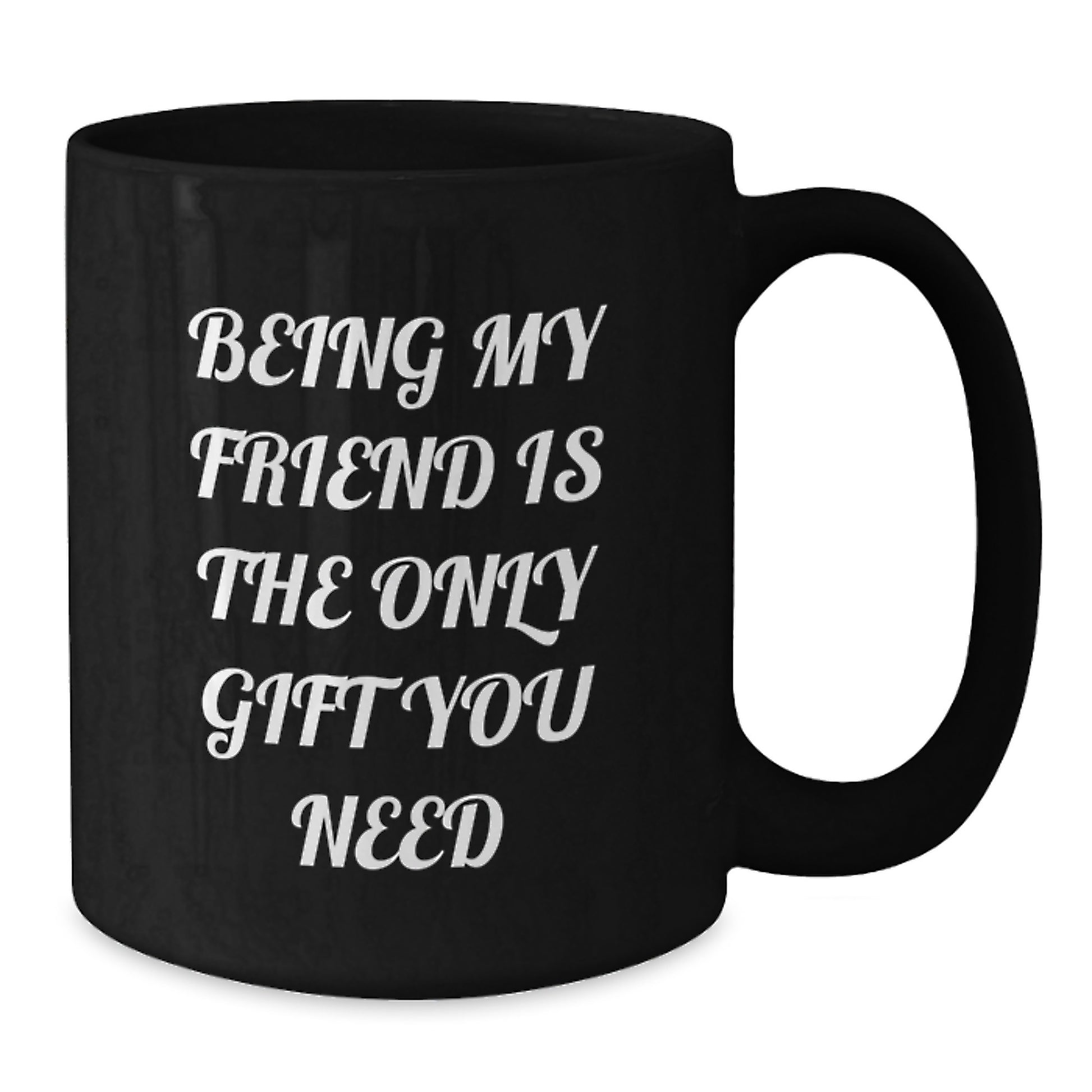 Funny Friends Gift, Being My Friend Is The Only Gift You Need, Black Coffee Mug for Birthday, Gifts from Friends, Gifts for Friend - Additional
