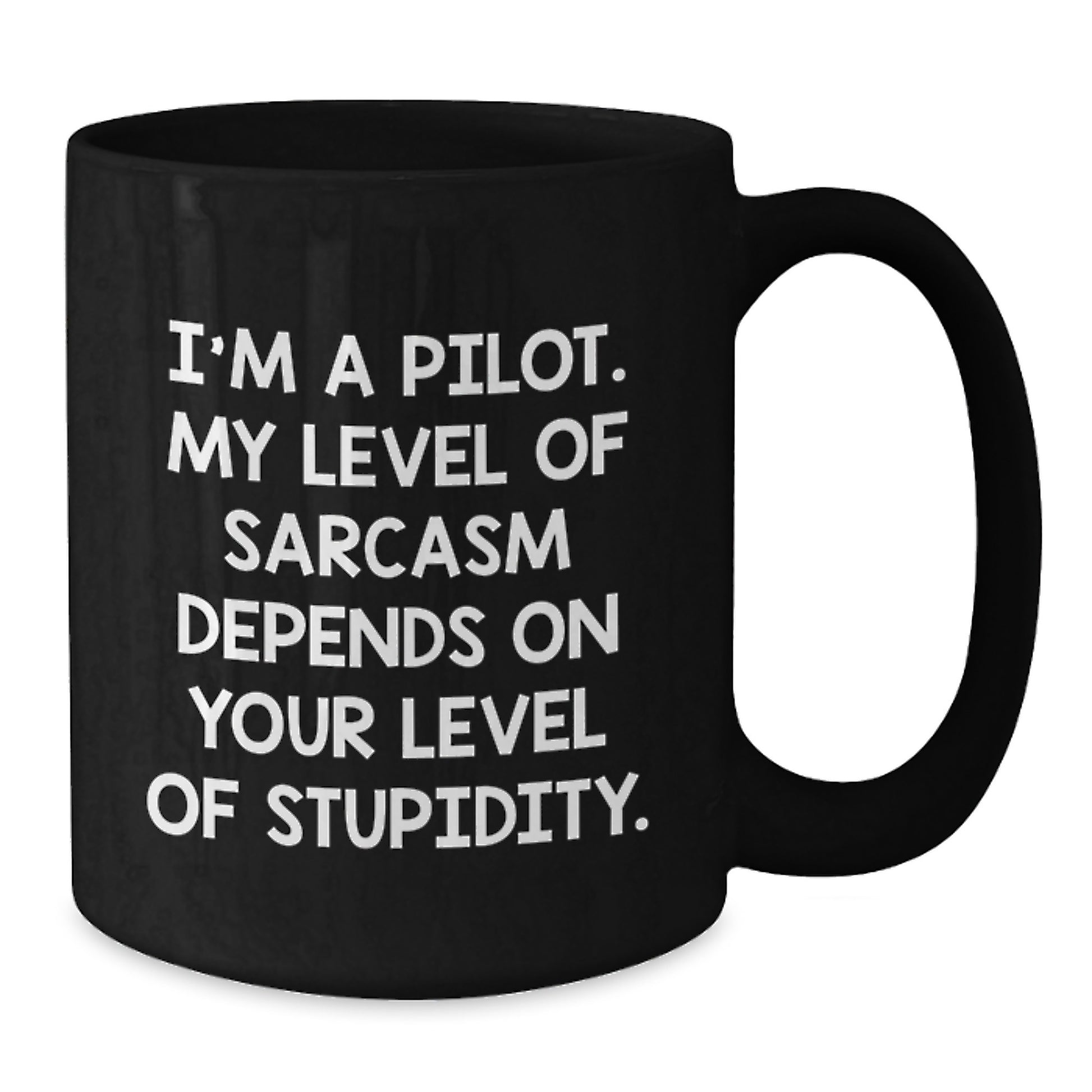 Pilot Humor Gifts for Men from Friend - Birthday Unique Pilot Black Coffee Mug, Funny Sarcasm Quote - Additional