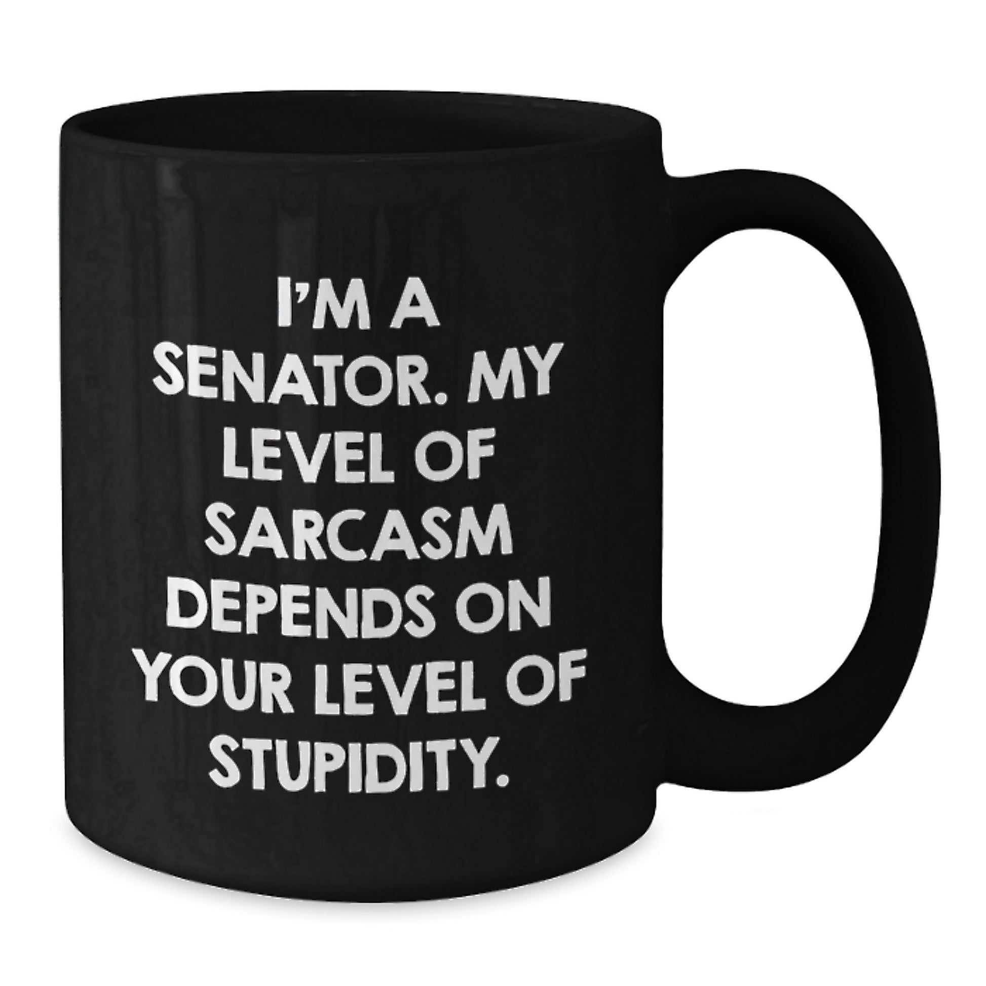 Senator Humor Black Coffee Mug, Funny Gift for Senator Friend, Birthday Unique Gifts from Men, Woman, Family, Coworkers - Additional