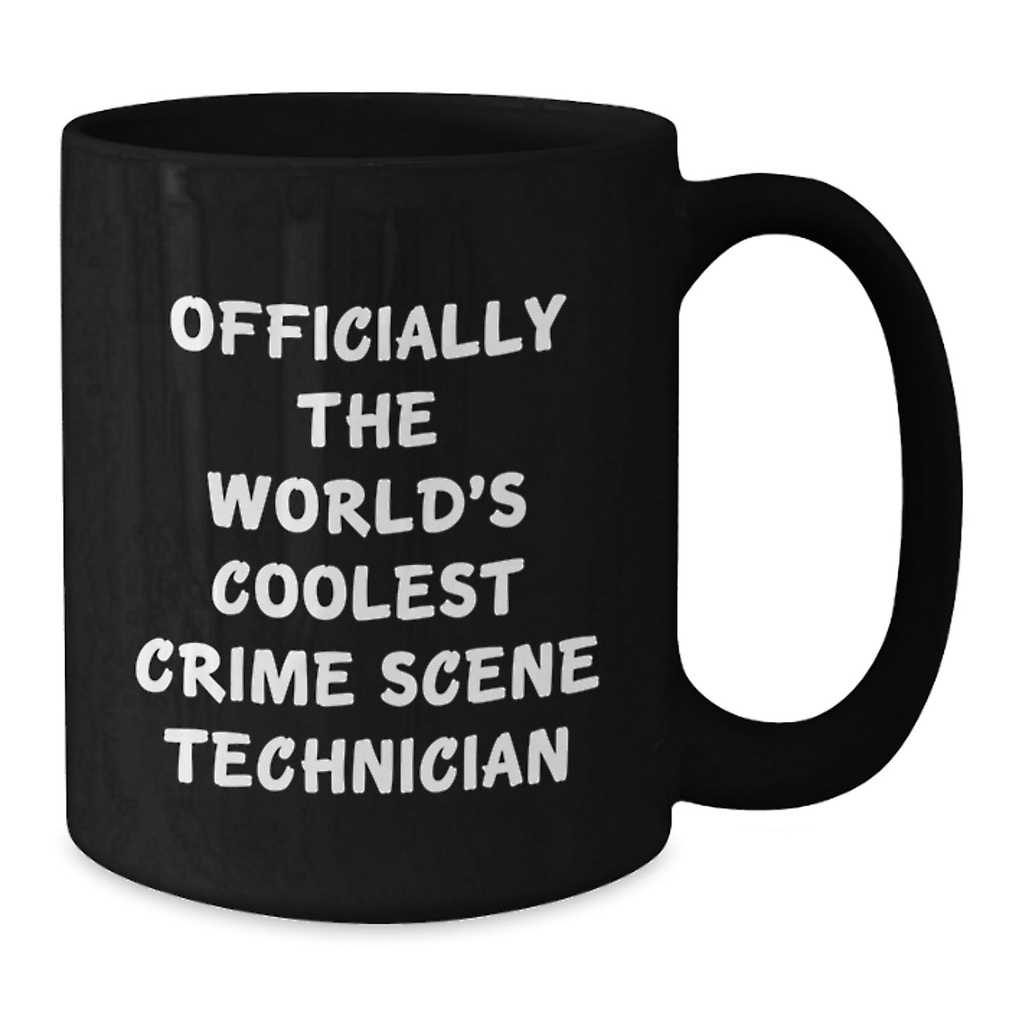 Funny Gifts from Friends for Crime Scene Technician, Unique Birthday Presents, Black Coffee Mug, 'Officially The World's Coolest Crime Scene Technician' - Additional