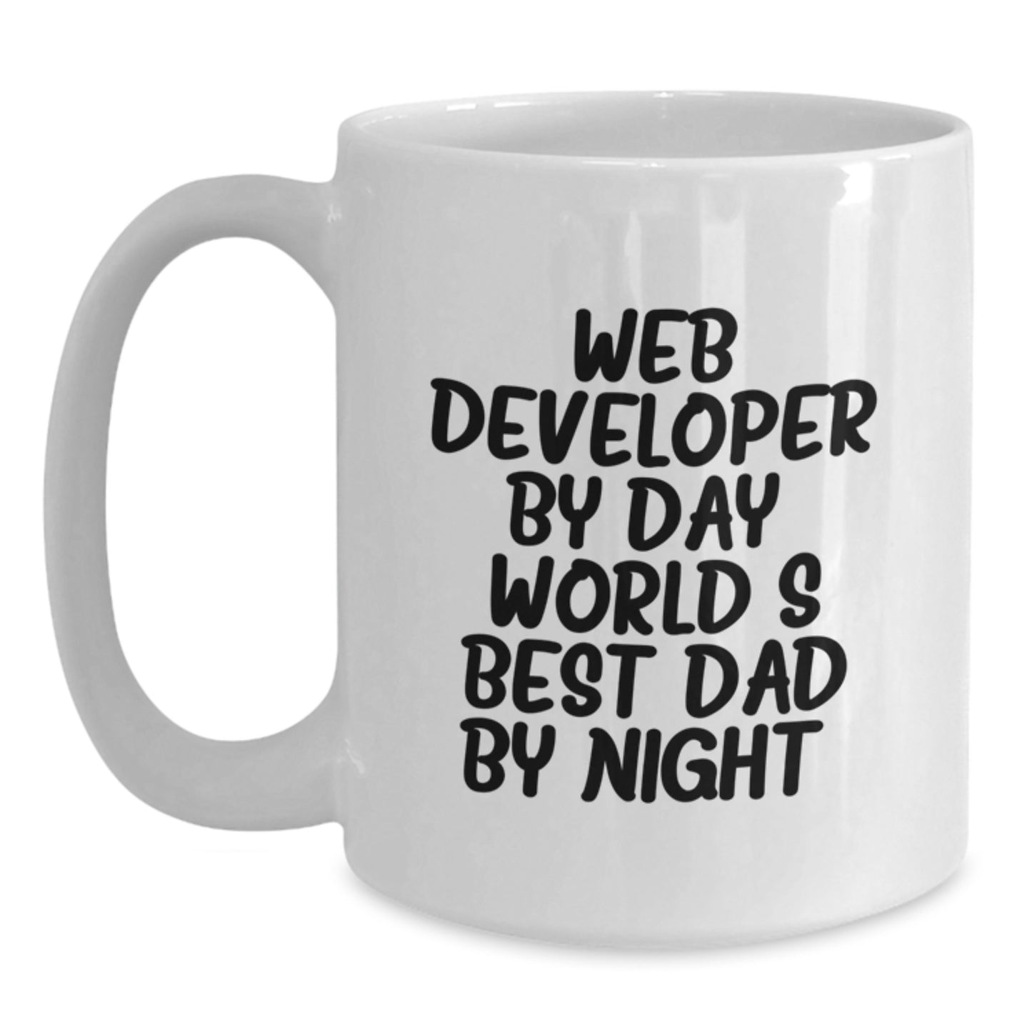 Funny Web Developer Gifts from Men to Web Developers, World's Best Dad White Coffee Mug for Graduation, Unique Gifts for Web Developers - Main