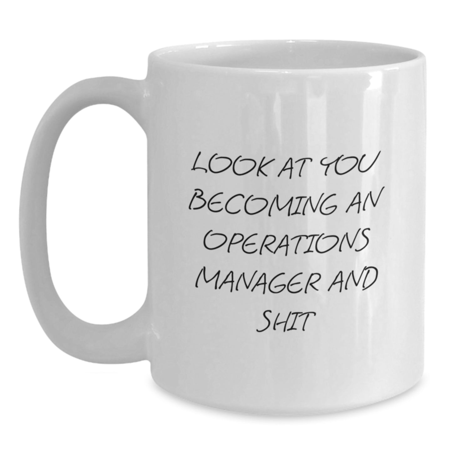 Funny Operations Manager Gifts for Him, Ironic White Coffee Mug from Coworkers - Operations Manager Humor, Graduation Unique Gifts - Main