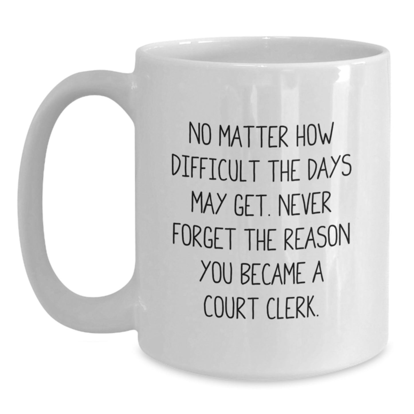 Court Clerk Inspirational Quote Funny White Coffee Mug Gifts from Friends for Court Clerk Birthday Unique Gifts - Main