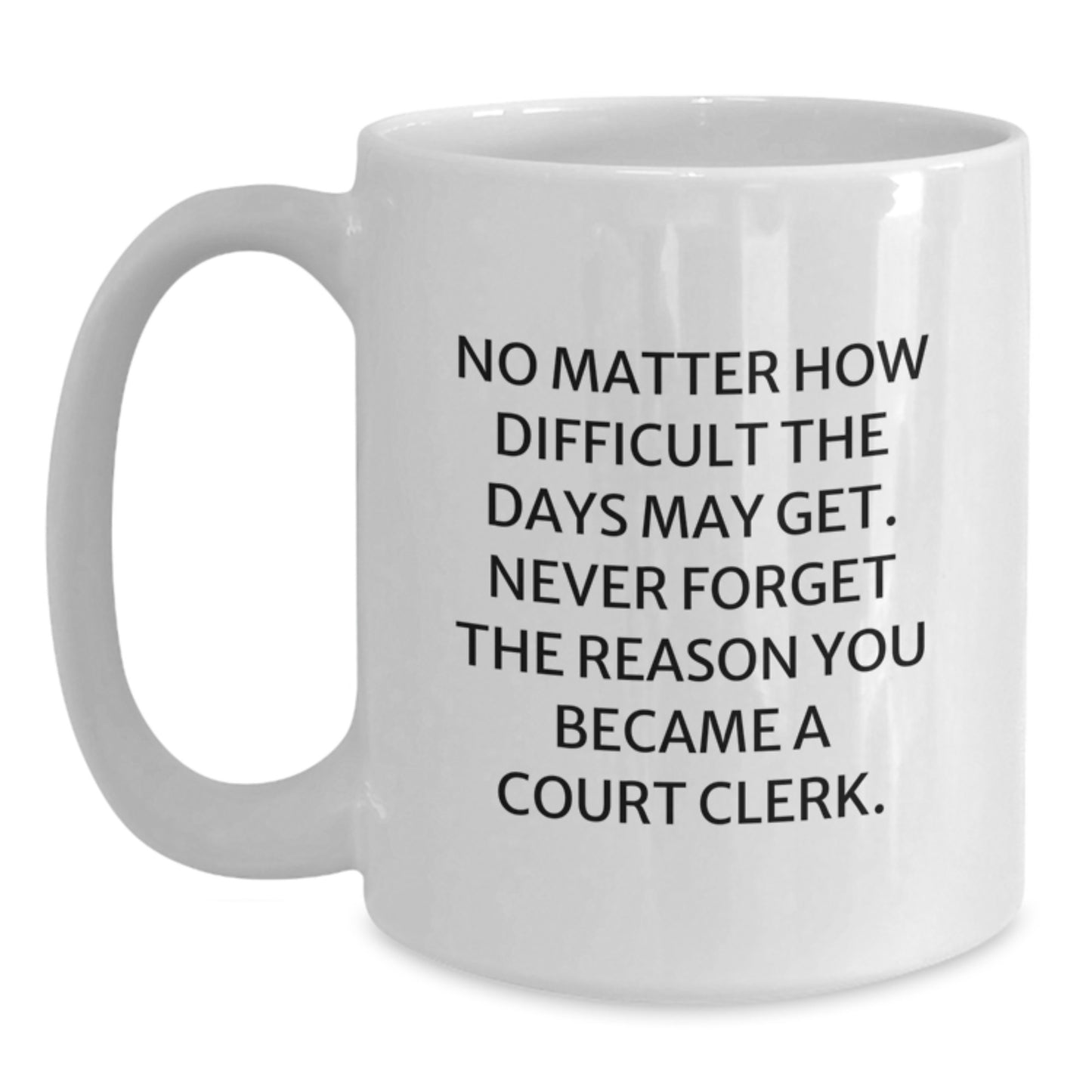 Funny Court Clerk Quotes White Coffee Mug, Inspirational Gifts for Court Clerk, Birthday Unique Gifts from Friends, Court Clerk Mug for Men and Women - Main