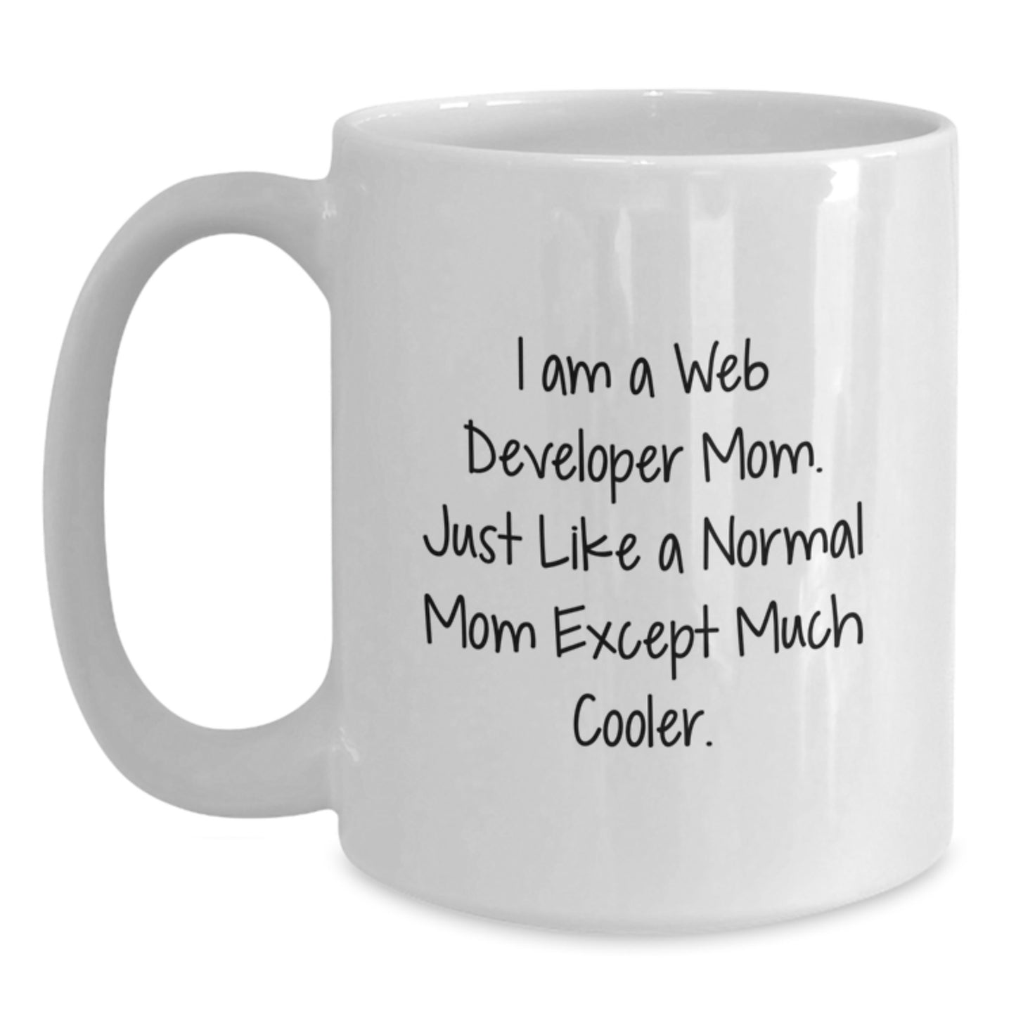 Funny Web Developer Mom Gifts from Mom to Web Developer Birthday Unique White Coffee Mugs - I'm a Web Developer Mom Just Like a Normal Mom Except Much Cooler - Main