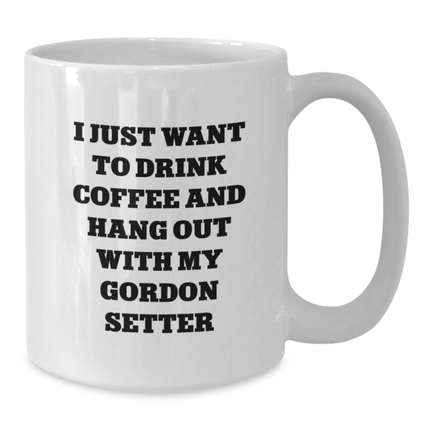 Gordon Setter Dog Lovers Gift - I Just Want To Drink Coffee And Hang Out With My Gordon Setter, Funny White Coffee Mug for Birthday, Gifts from Friends, Family - Additional