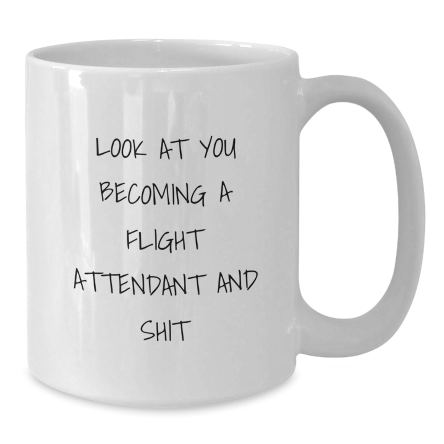 Funny Flight Attendant Gifts from Friends, Inspirational Quote on White Coffee Mug for New Flight Attendants, Graduation Unique Gifts, Gifts for Flight Attendant, 11oz or 15oz Capacity - Additional