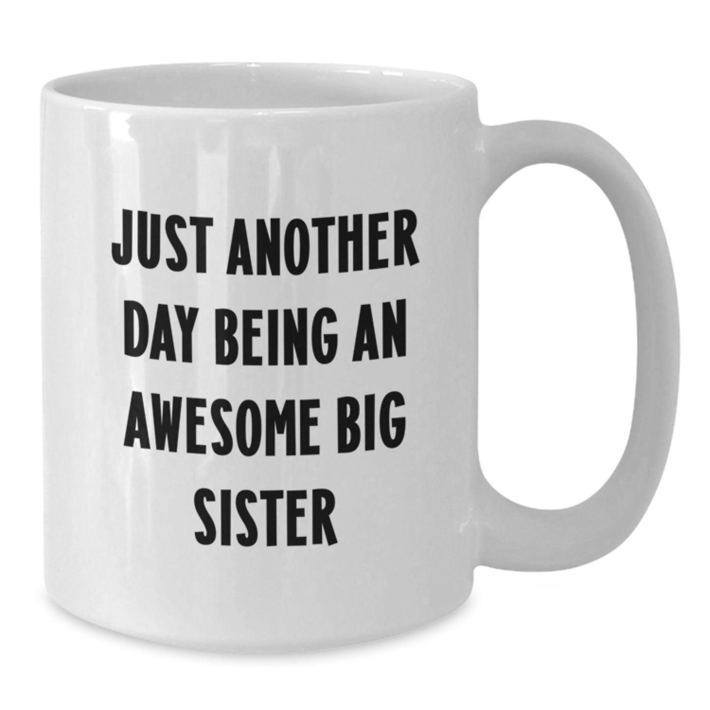 Funny Big Sister Gifts from Family - Just Another Day Being An Awesome Big Sister Quote on White Coffee Mug for Birthday - Additional