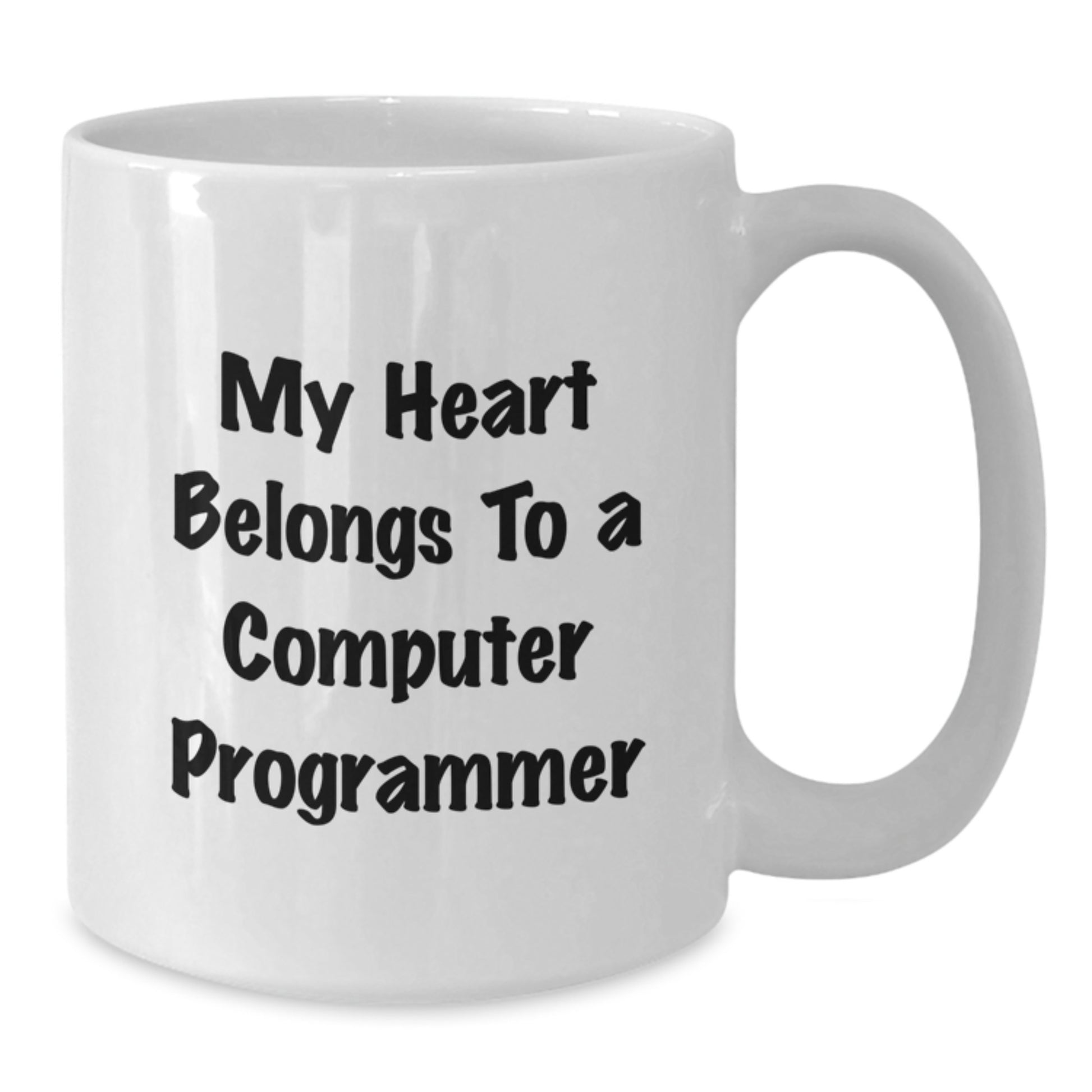 Funny Computer Programmer Gifts, 'My Heart Belongs To A Computer Programmer' Quote, White Coffee Mug for Birthday, Gifts from Friends, Gifts for Computer Programmer - Additional