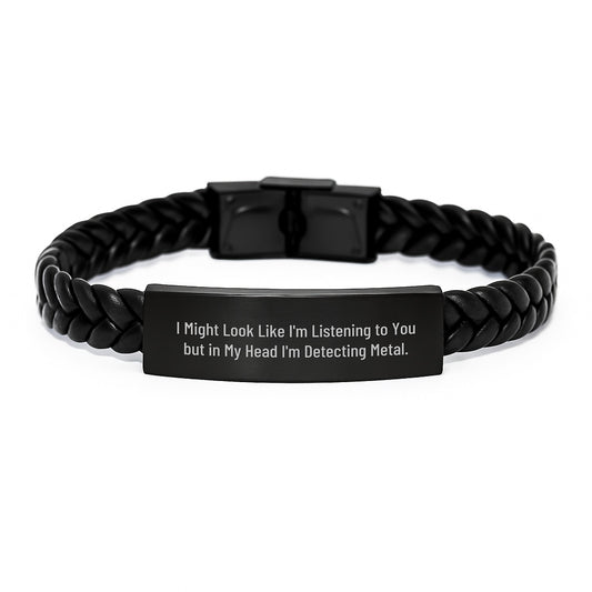 Metal Detecting Gifts for Men, Funny Interlaced Leather Braces, Inspirational Quote, Graduation Unique Gifts from Friends, Metal Detecting Enthusiasts - Image 1