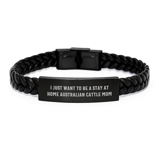 Australian Cattle Dog Lovers Gifts - Funny Quote Interlaced Leather Bracelet, Gifts from Mom to Men, Unique Graduation Gifts for Australian Cattle Dog Enthusiasts - Image 1