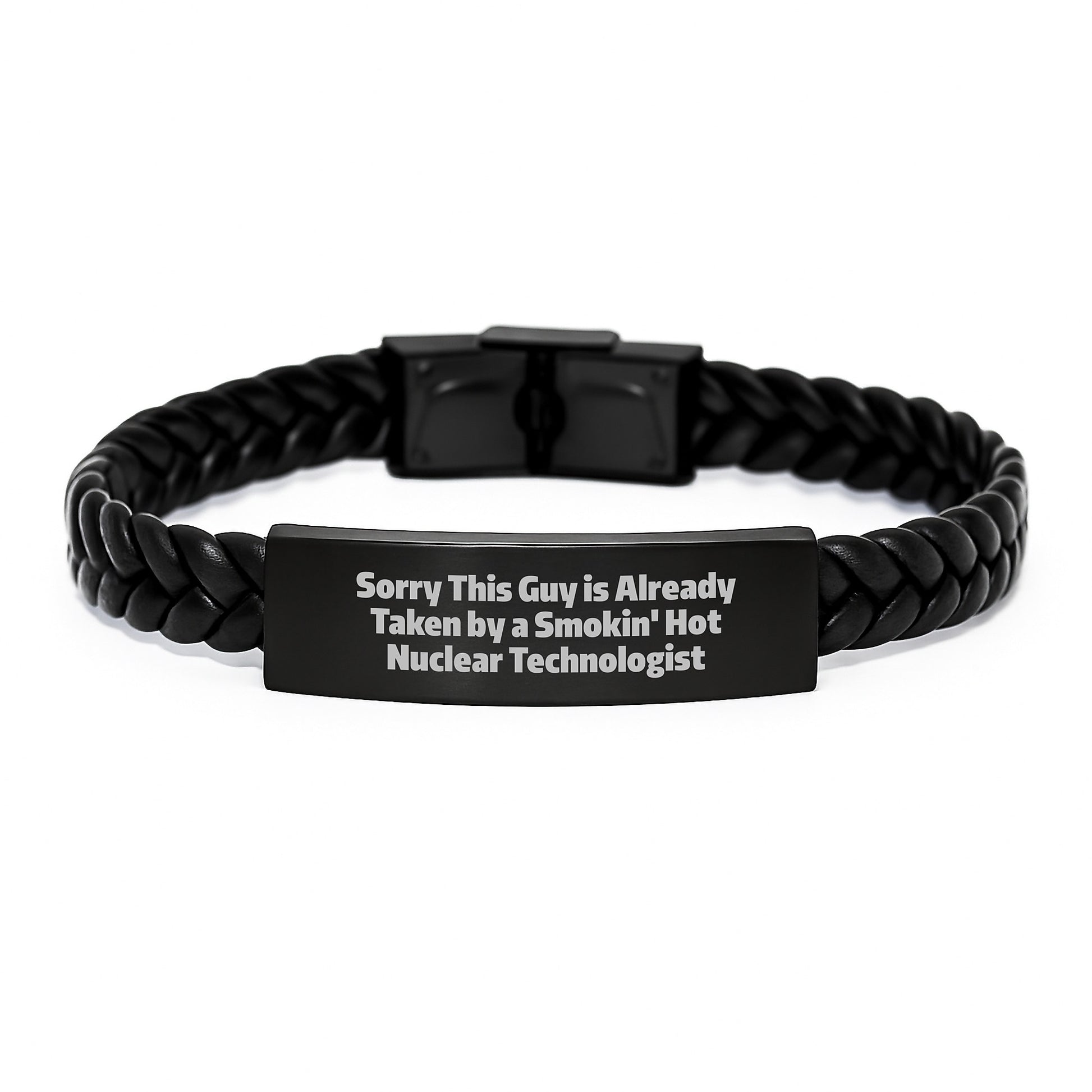 Funny Nuclear Technologist Gifts, Interlaced Leather Bracelet for Men, Sorry This Guy Is Already Taken, Unique Graduation Gifts from Friends, Coworkers, Family - Image 1