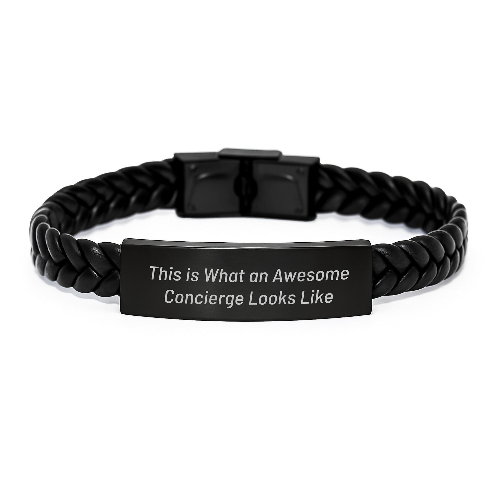 Concierge Gifts for Men from Friends, Unique Interlaced Leather Bracelet for Graduation, This Is What an Awesome Concierge Looks Like - A Durable and Stylish Accessory - Image 1