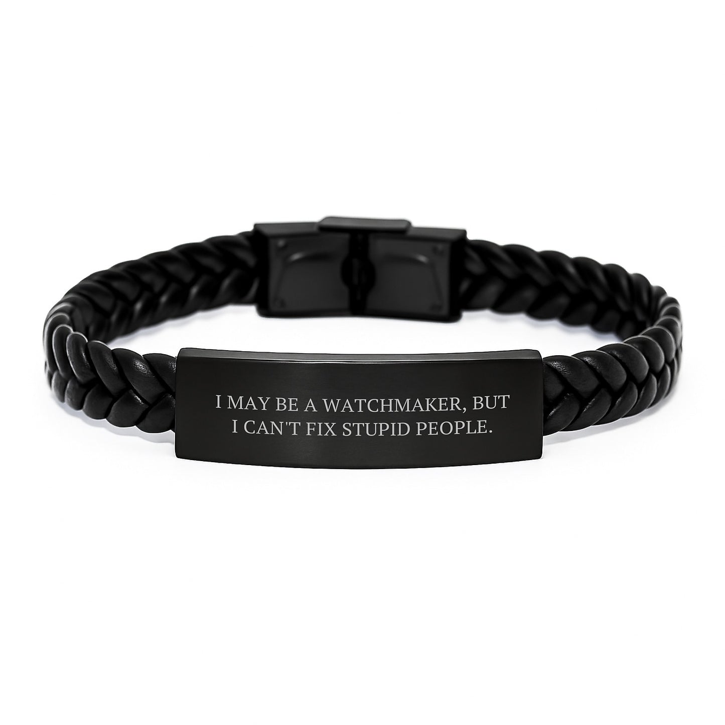Watchmaker Gifts from Friends to Family - I May Be a Watchmaker, Funny Interlaced Leather Bracelet for Men, Women, Coworkers, Graduation Unique Gifts - Image 1