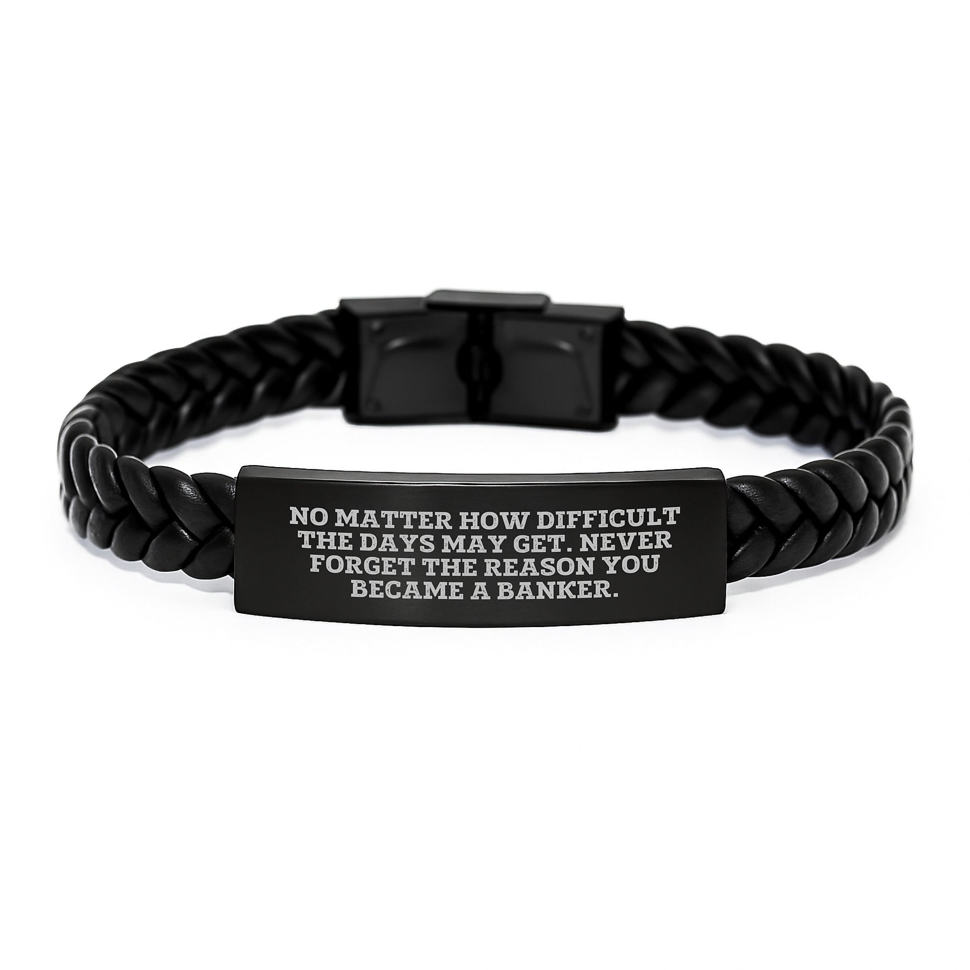 Inspiring Banker Gifts from Friends - Interlaced Leather Bracelet for Men Graduation Unique Gifts - Image 1