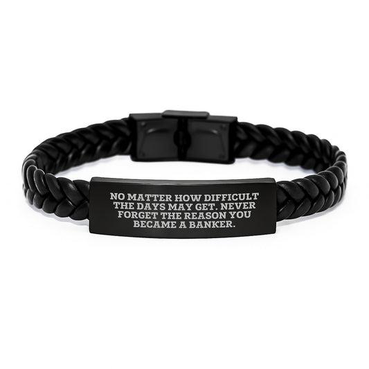 Inspiring Banker Gifts from Friends - Interlaced Leather Bracelet for Men Graduation Unique Gifts - Image 1