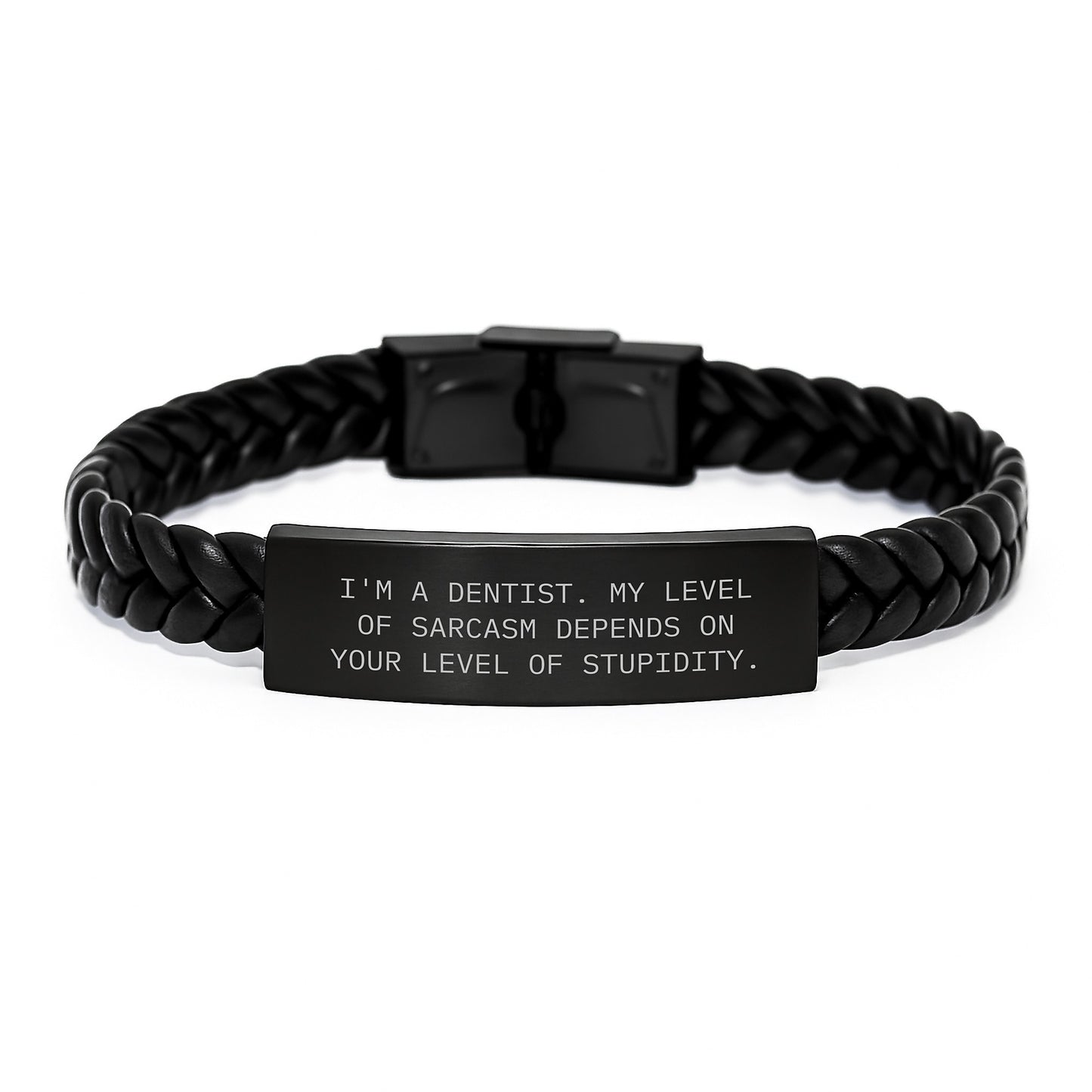 Dentist Humor Interlaced Leather Birthday Unique Gifts from Friends to Dentist with Funny Quote - Unique Gifts for Men - Image 1