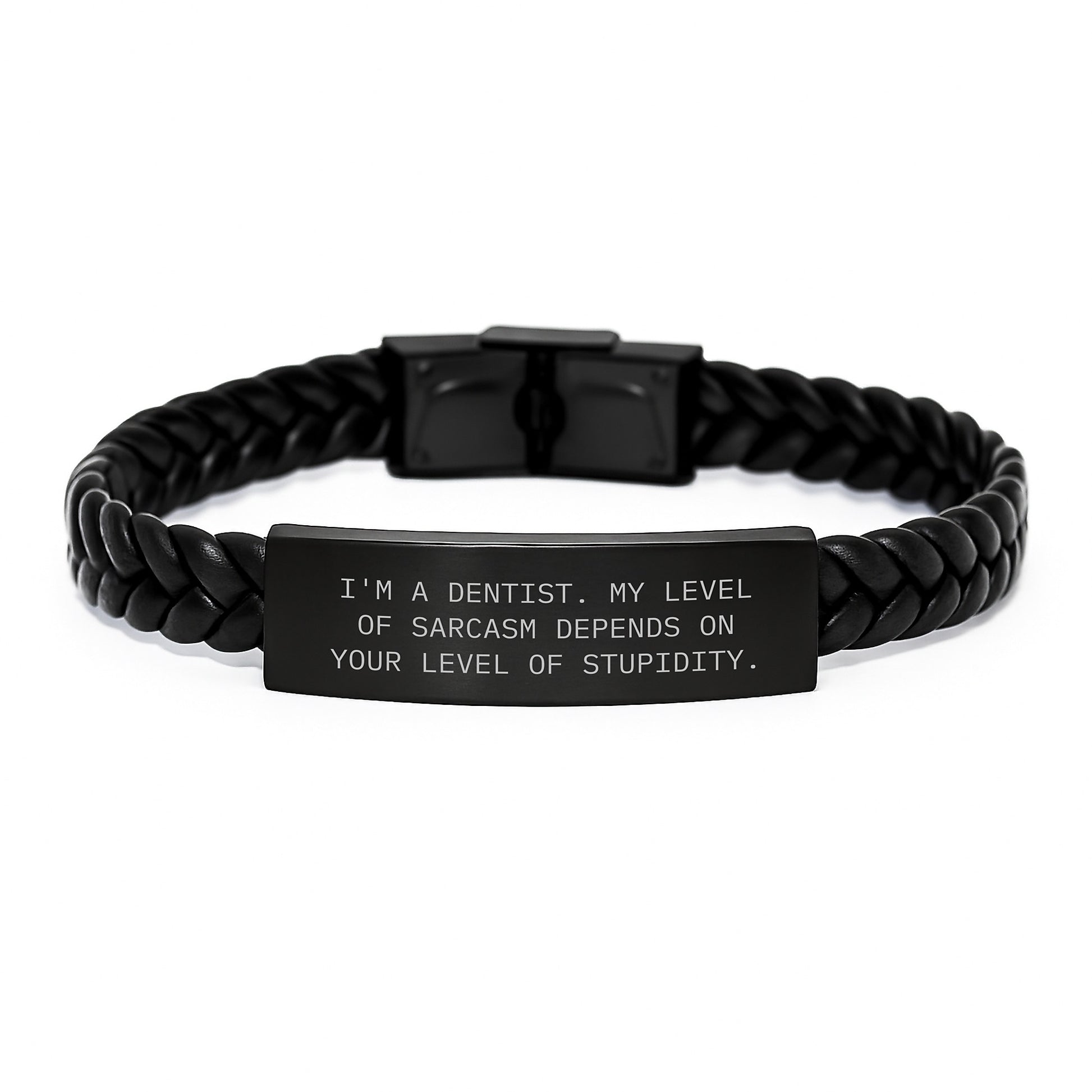 Dentist Humor Interlaced Leather Birthday Unique Gifts from Friends to Dentist with Funny Quote - Unique Gifts for Men - Image 1