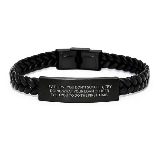 Funny Loan Officer Gifts from Friends - Interlaced Leather Bracelet for Men and Women - Birthday Unique Gifts for Loan Officer - Image 1